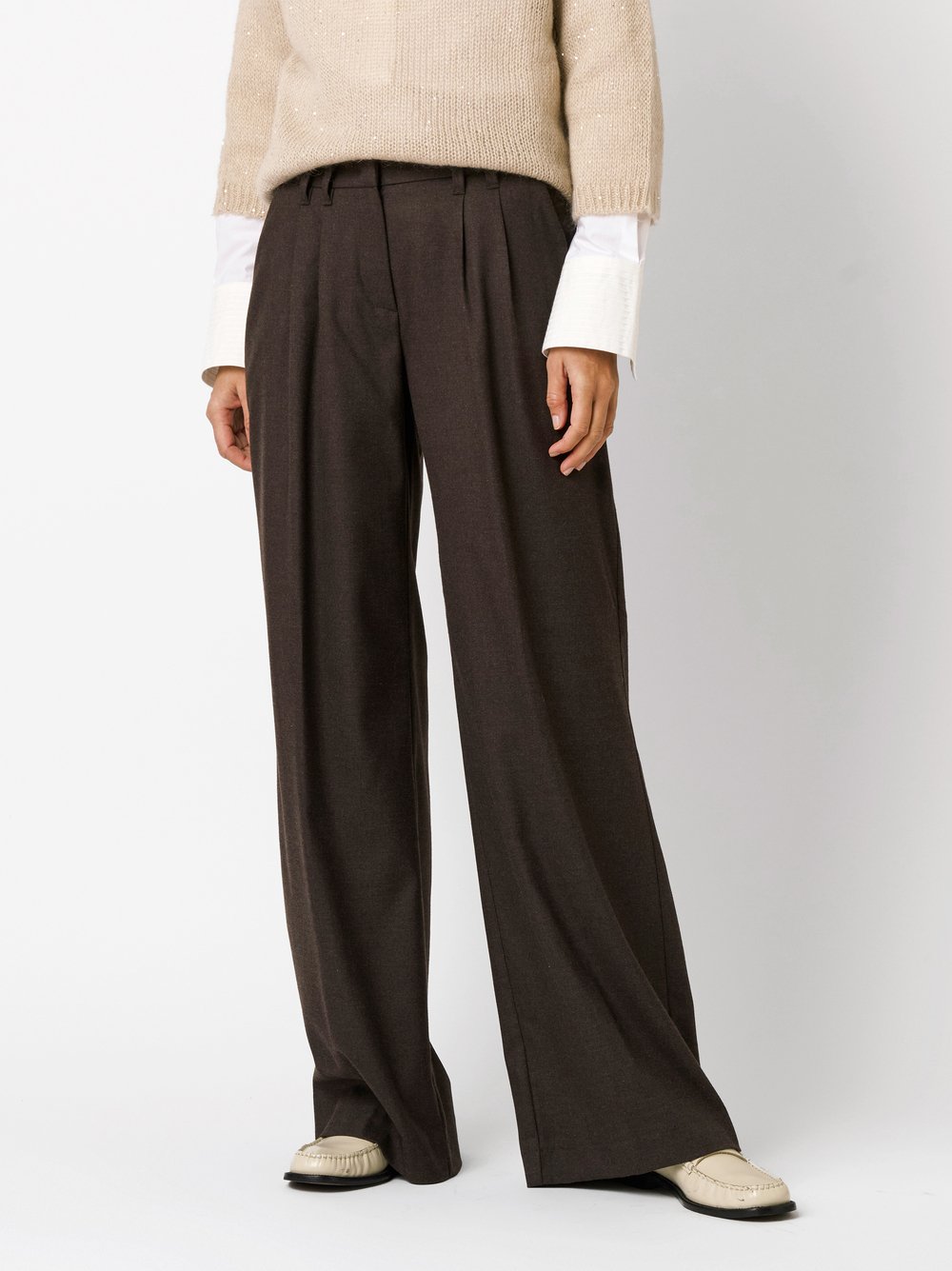 Hose Luisa dark brown Vorderansicht