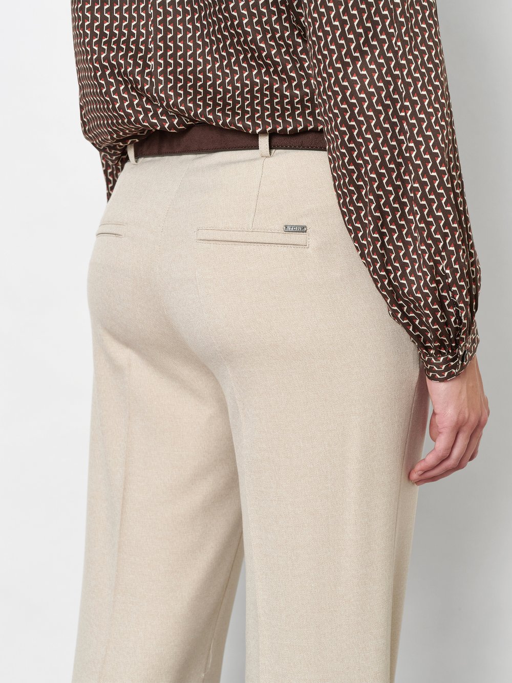 Wide-Leg Hose aus fließendem Gabardine | Style »Jenny Wide« Creme