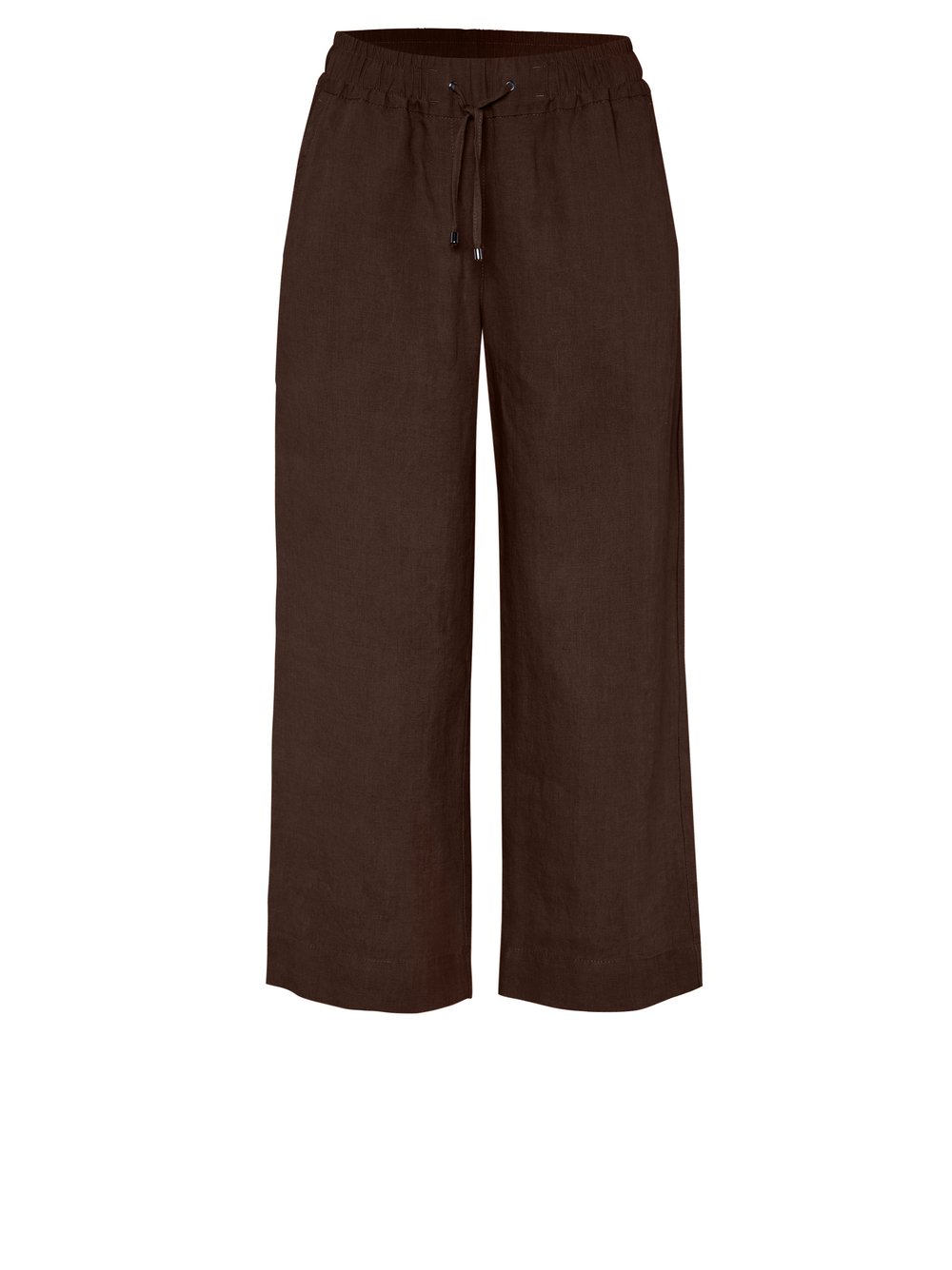 Damenhose Pia 3/4 in dark brown, Legere 3/4-Hose aus Leinen, freigestellte Produktansicht