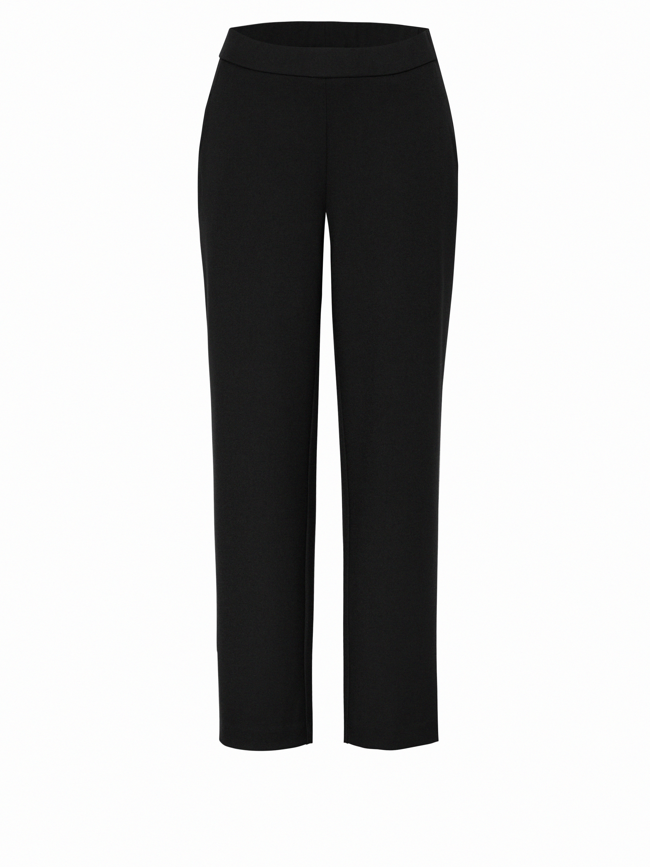 Damenhose Sue in Schwarz, Weite 7/8-Hose aus Gabardine, freigestellte Produktansicht