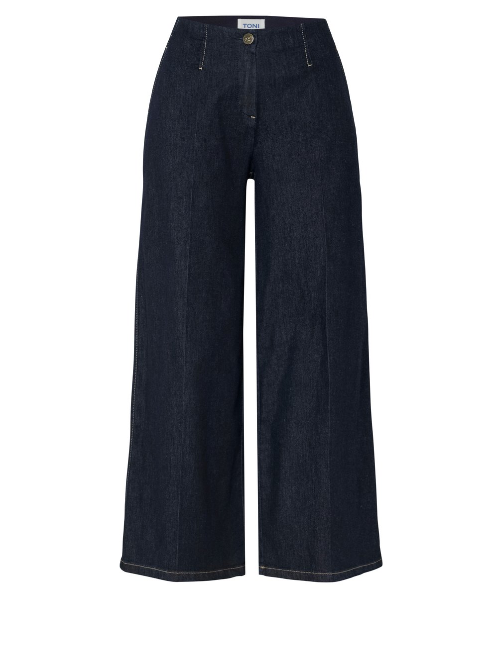 Damenjeans Jenny Culotte in dark blue, Jeans-Culotte mit cleanem Formbund, freigestellte Produktansicht