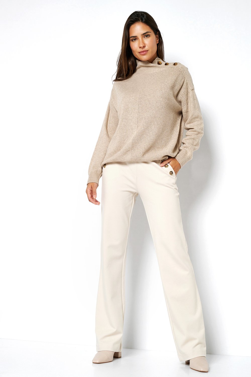 Elegante Wide Leg Pants | Style »Jenny« ecru