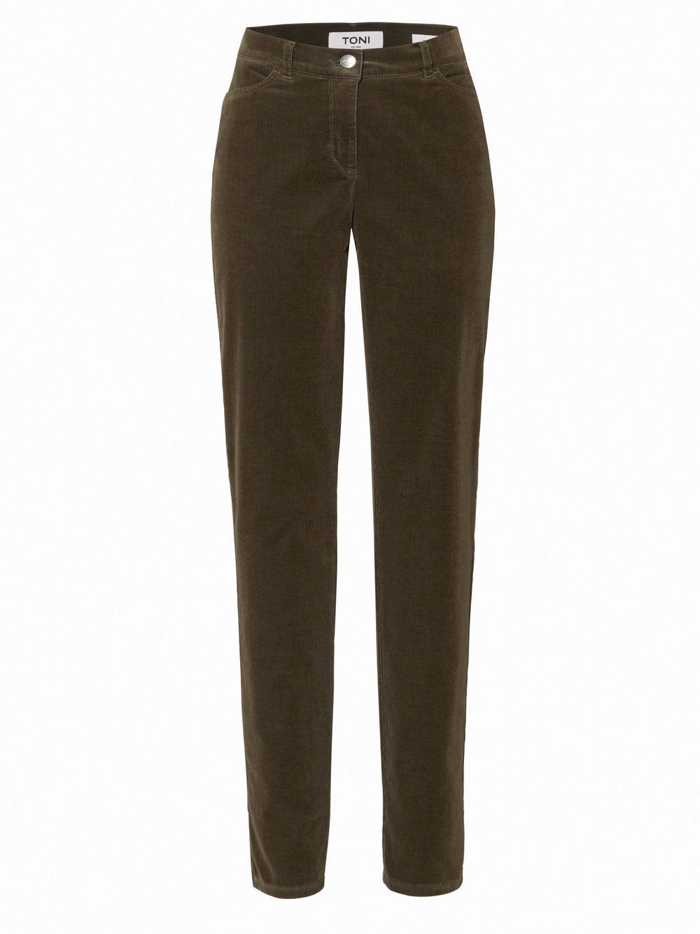 Womens trousers Be Loved in Olive, high-waist corduroy trousers, product view