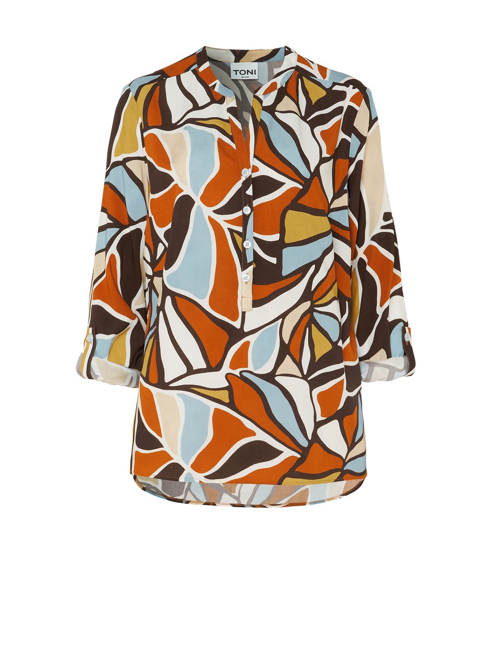 Womens blouse Bella in multicolour, silky blouse with an art-inspired floral print, product view