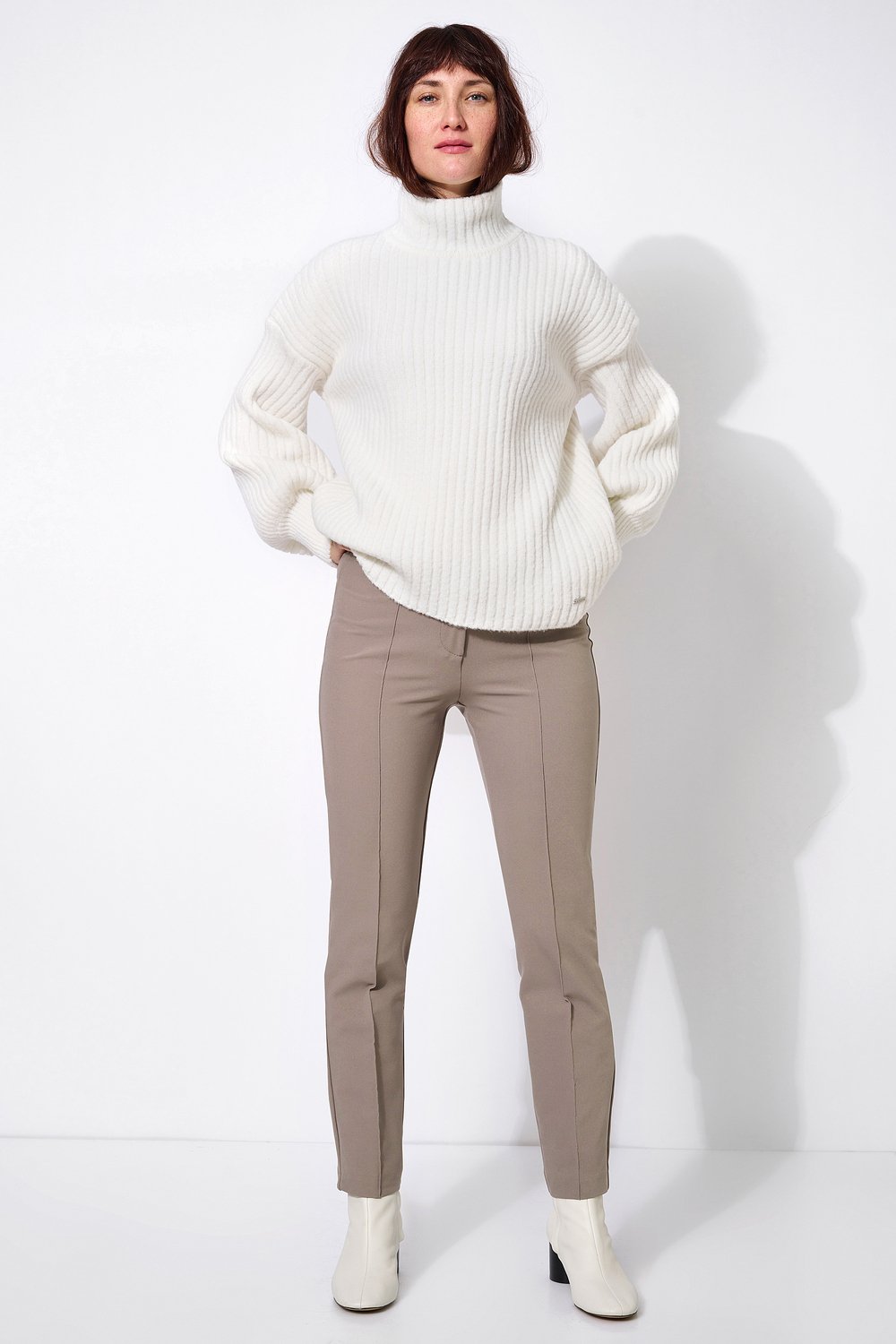 Schlanke Businesshose | Style »Alessa« taupe
