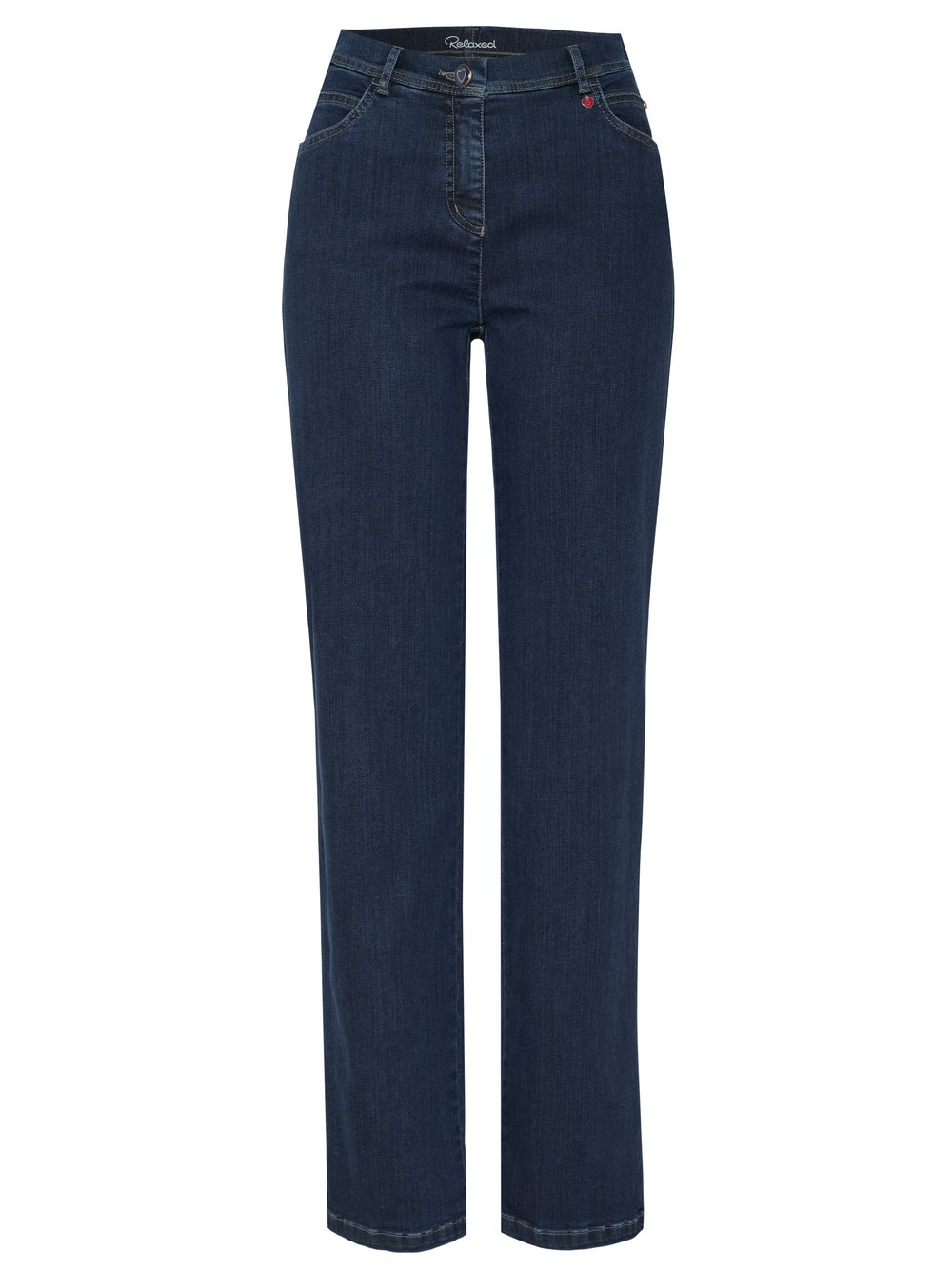 Damenjeans Meine beste Freundin in Dark Blue, straight-Fit Jeans, freigestellte Produktansicht