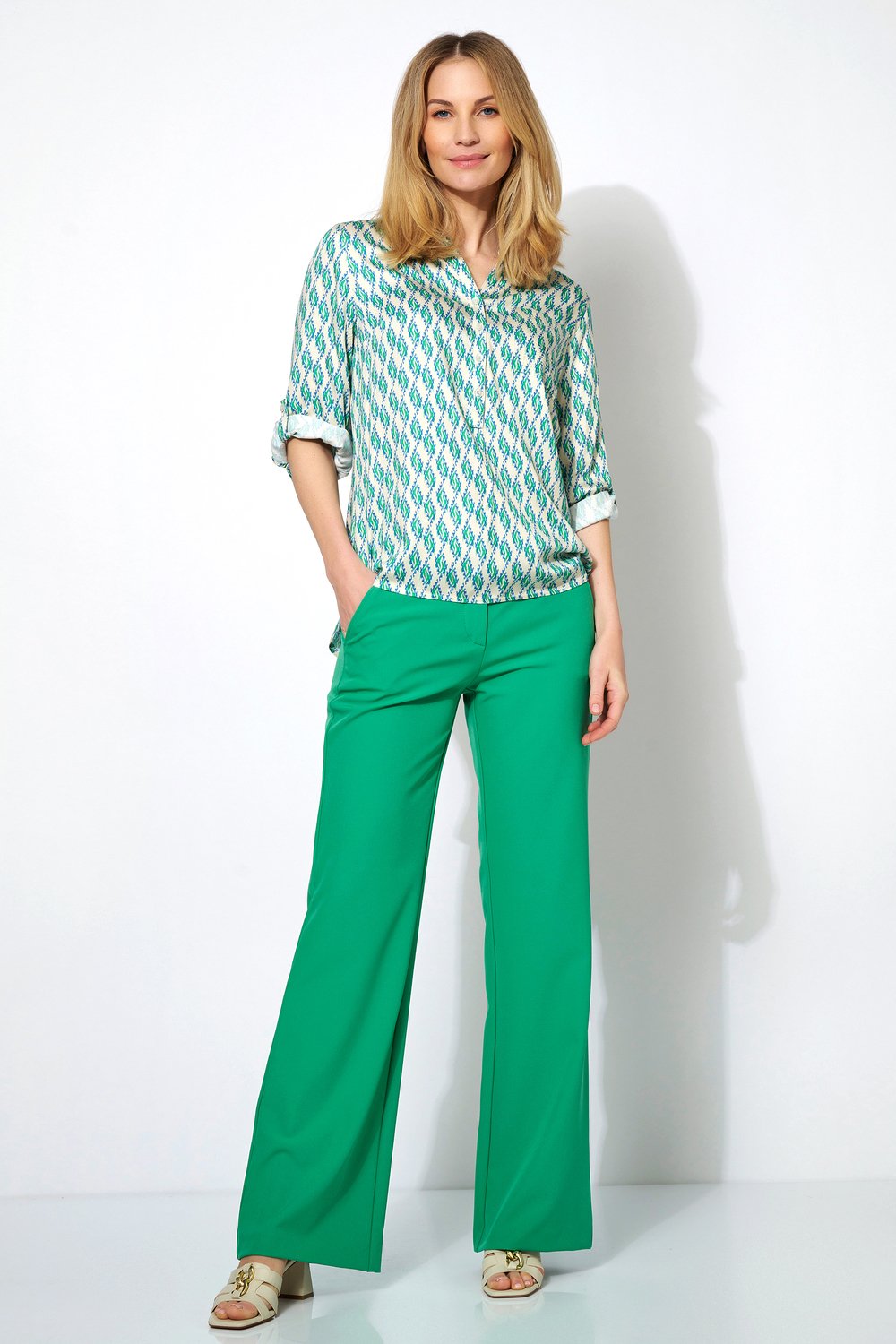 Ausgestellte Businesshose | Style »Jenny« grass green