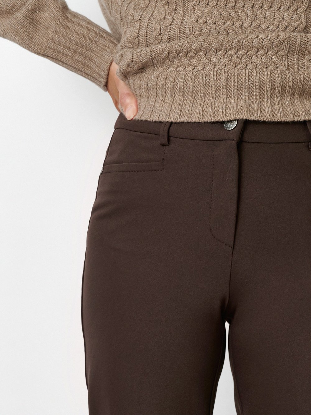 Tailoring-Hose mit Bügelfalten | Style »Jenny Smart« Dunkelbraun