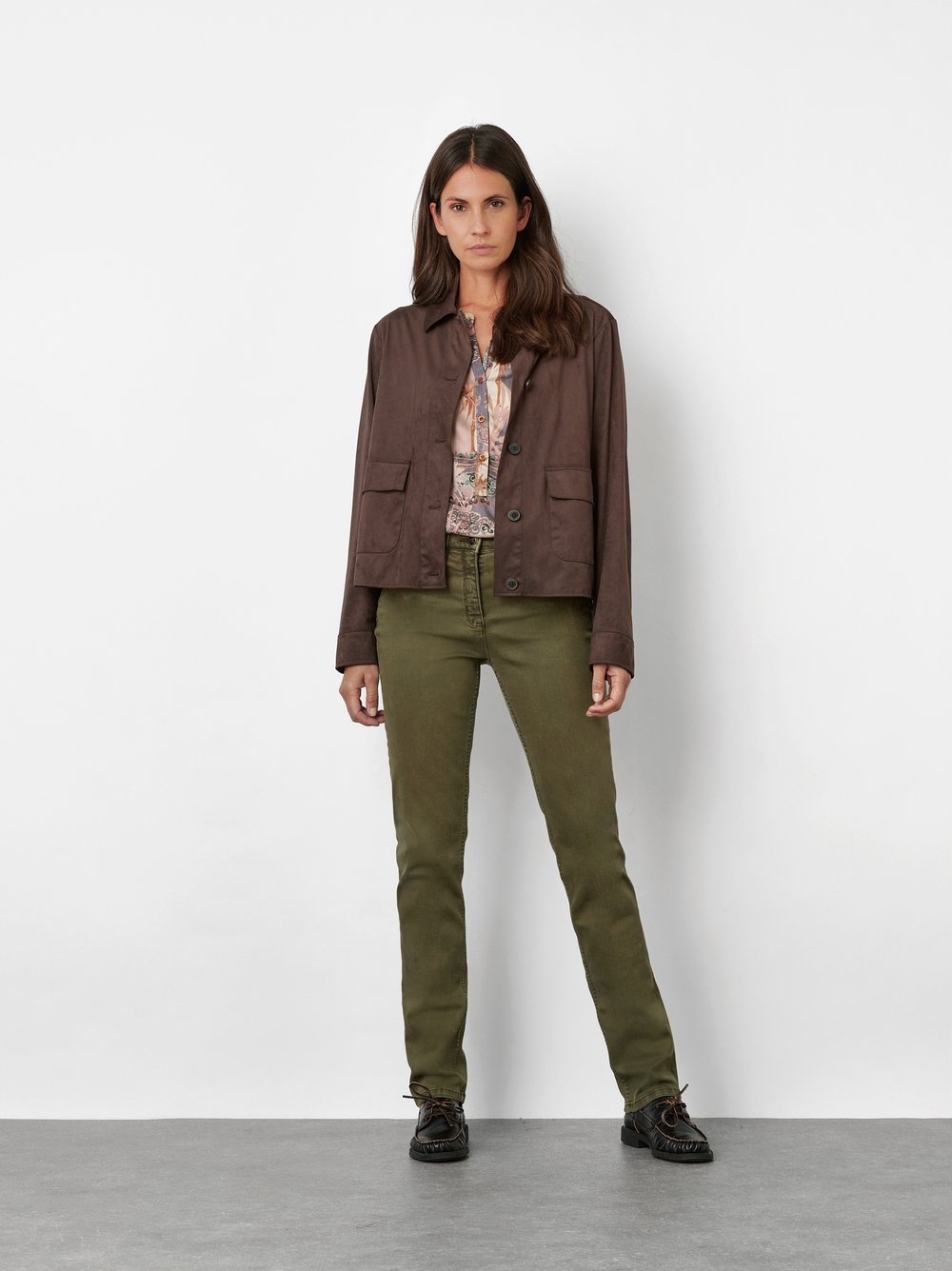 High-Waist Jeans in Colour Denim | Style »Be Loved« Khaki