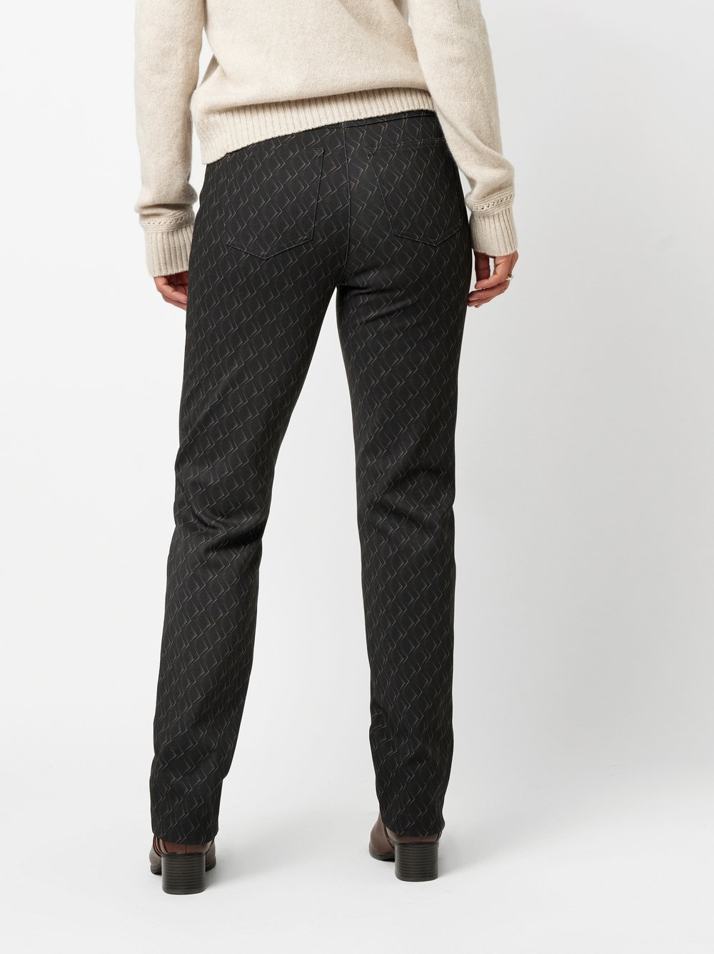 Trousers Alice black/brown rear view Trousers Alice black/brown rear view