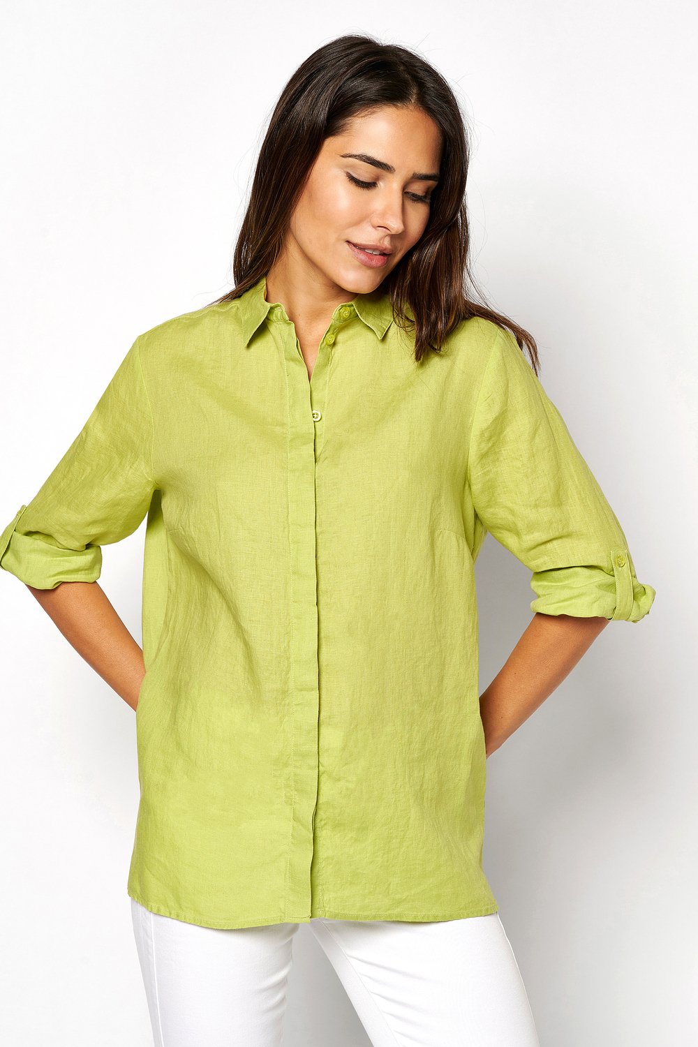 Casual linen blouse | Style »Clay« apple