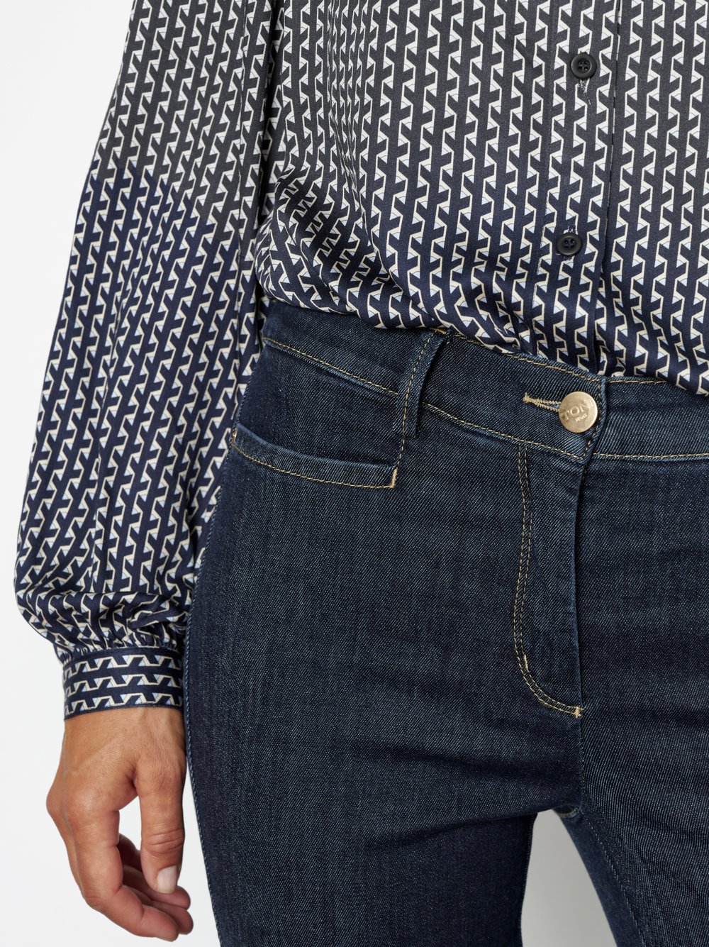 Damenjeans Jenny in Dark Blue, Smarte Jeans in 7/8-Laenge, Detailansicht