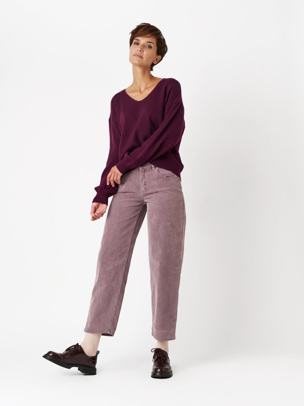 Trousers Liv mauve outfit view