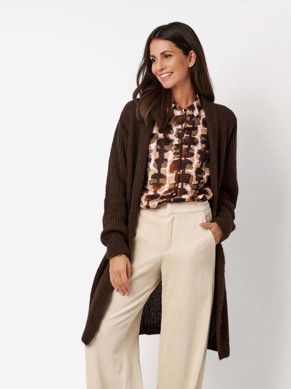 Langer Strick-Cardigan | Style »Grace« dark brown