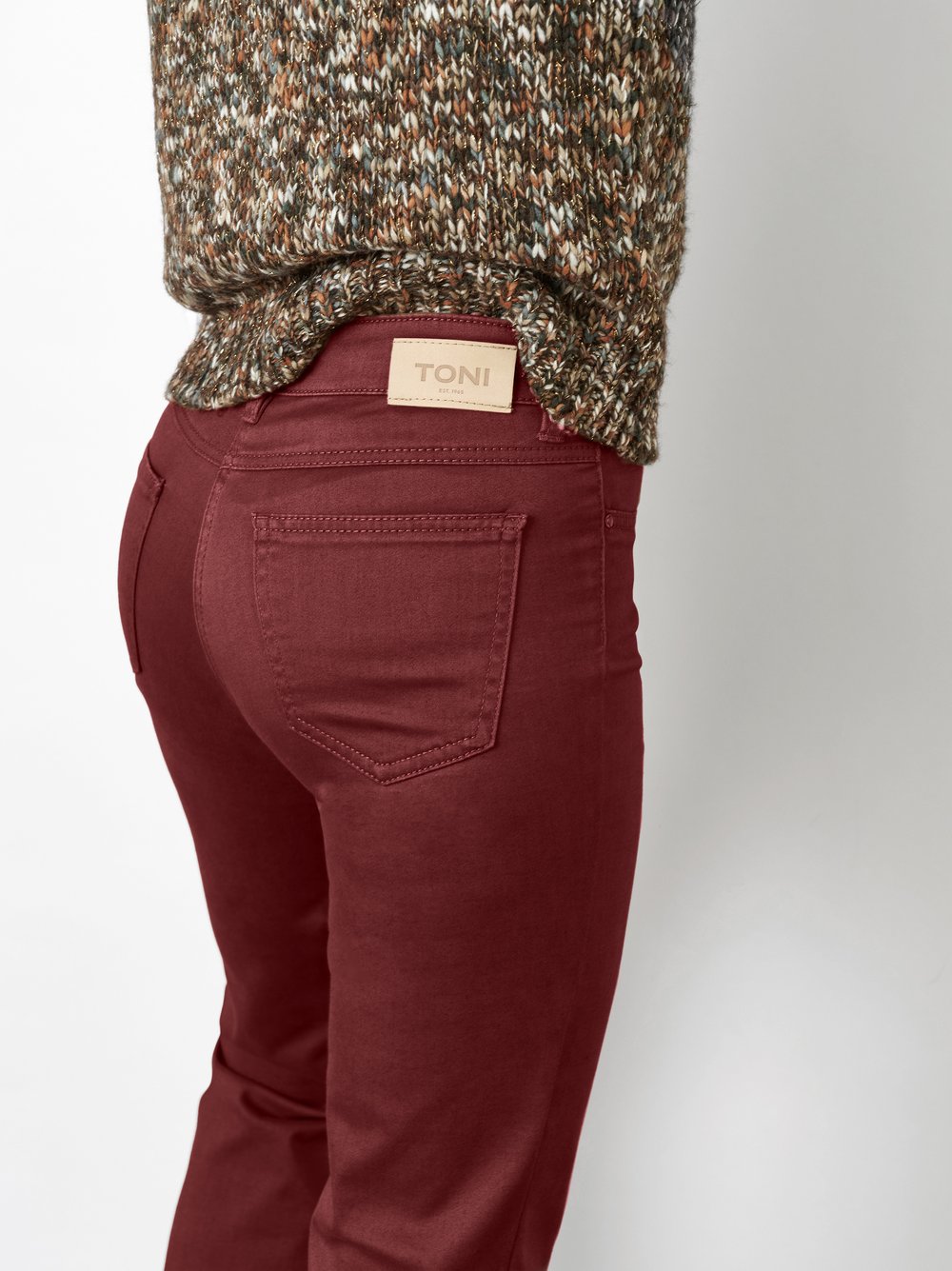 High-Waist Hose aus warmem Baumwollstretch | Style »Be Loved« Bordeaux