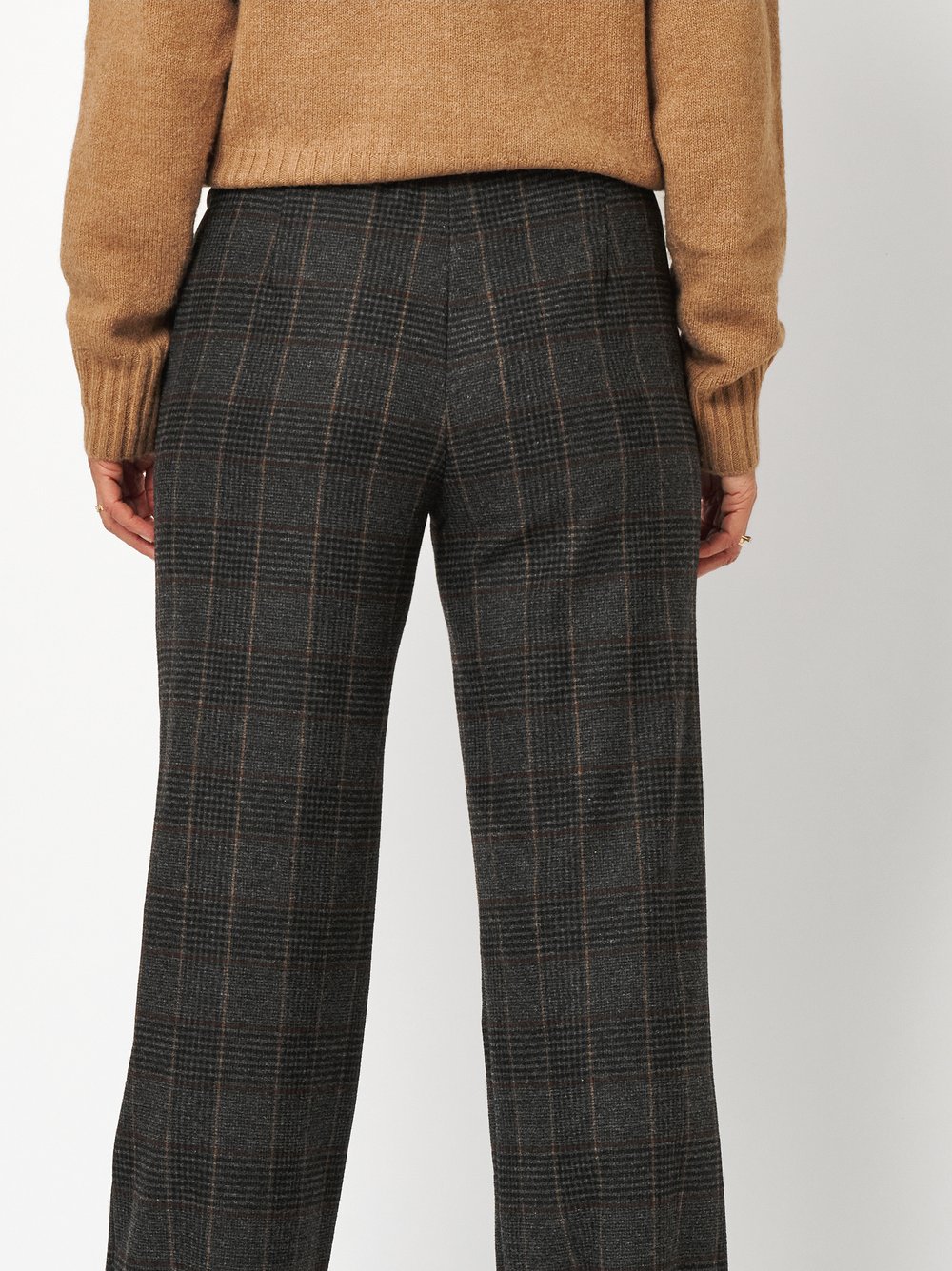 Damenhose Scarlet Wide in Anthrazit, Weite Karohose, zweite Detailansicht