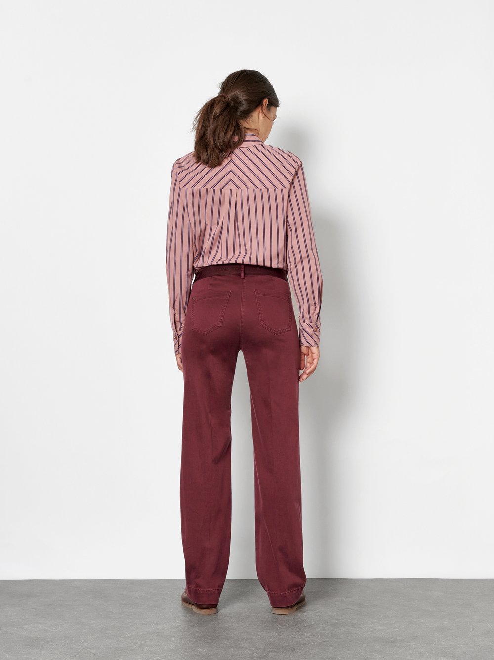 Wide-Leg Hose aus Baumwollsatin | Style »Jenny Wide« Beere