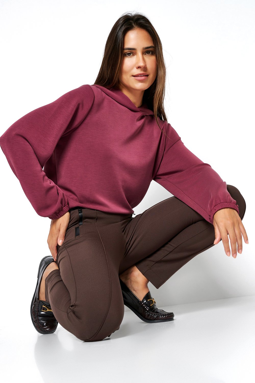 Schlanke, edle Businesshose | Style »Jenny« dark brown