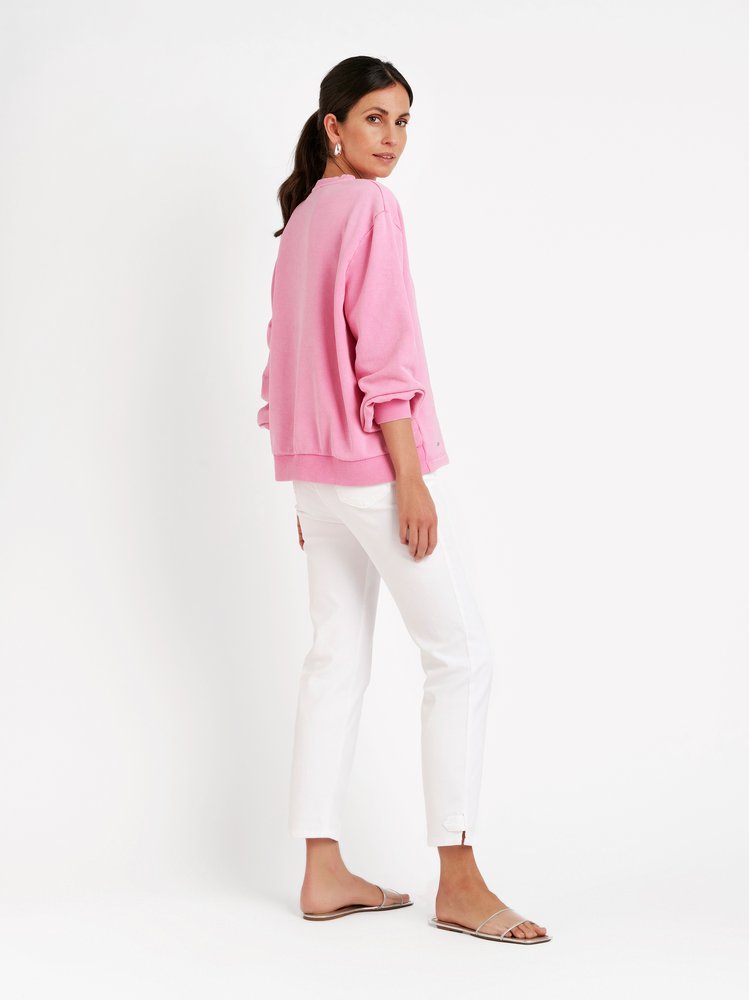 Damenjeans Be Loved 7/8 in white, 7/8-Jeans aus Sommerdenim, Outfitansicht am Model