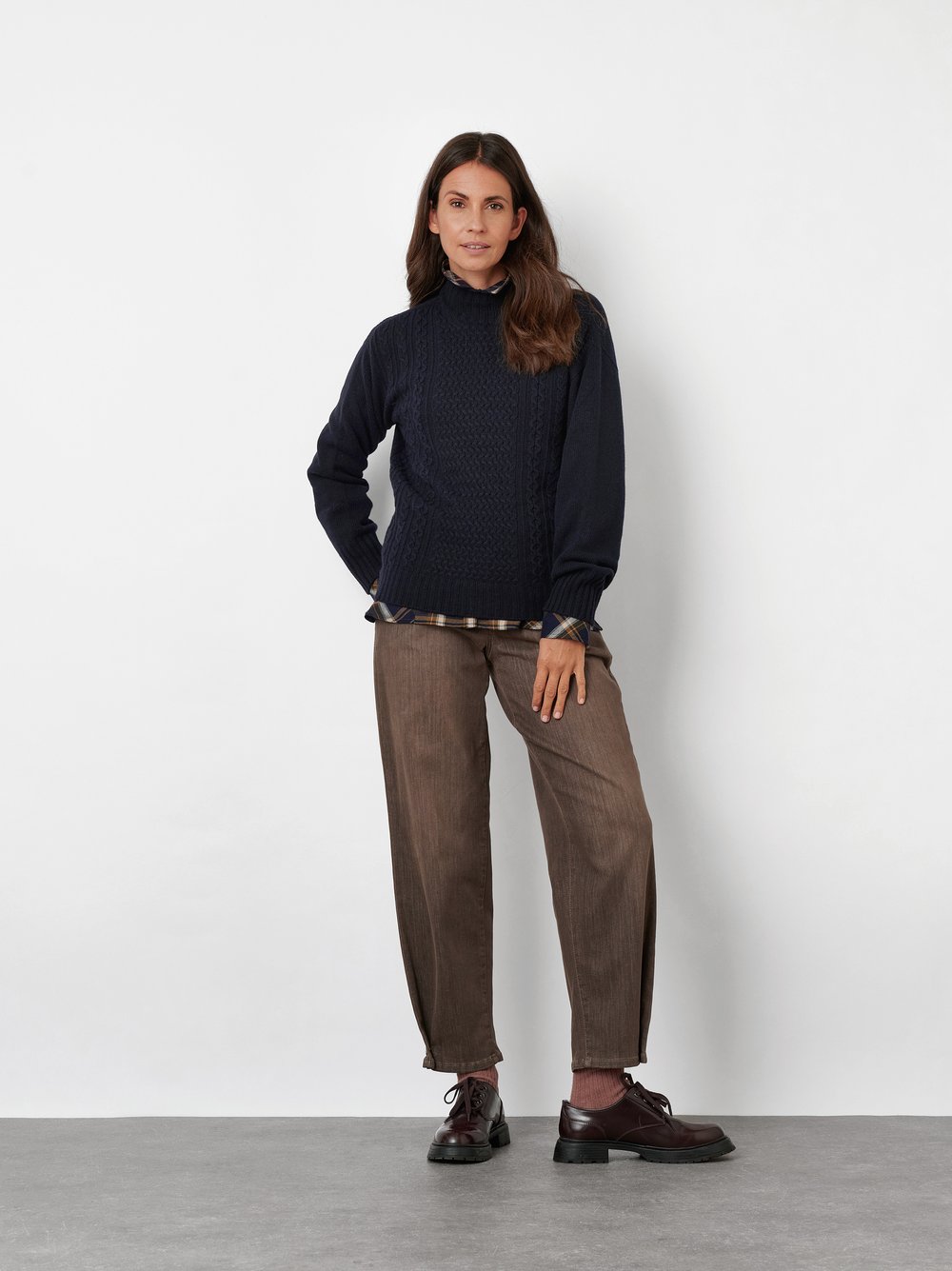 Cable-Knit Jumper with Cashmere | Style »Hedi« Dark Blue