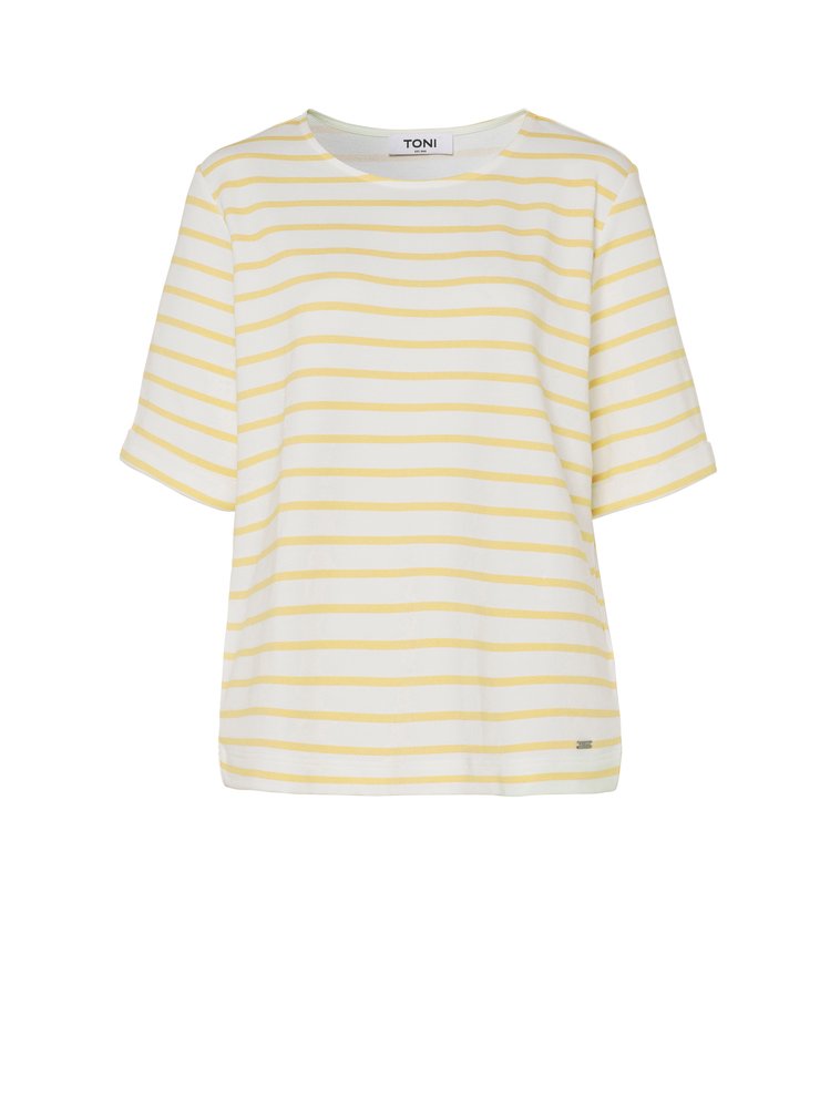 Damenshirt Dolly in lemon / offwhite, streifenshirt, freigestellte Produktansicht