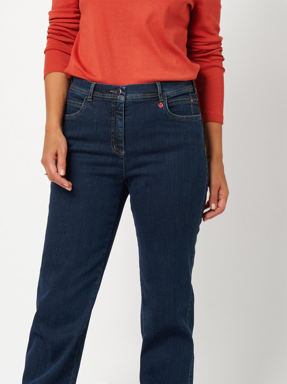 Damenjeans Meine beste Freundin in Dark Blue, straight-Fit Jeans, zweite Detailansicht