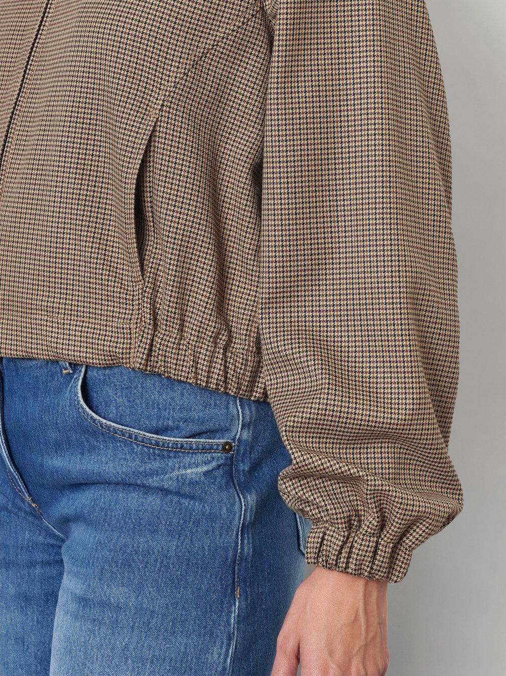 Blouson mit feinem Pepitamuster | Style »Lexi« Camel