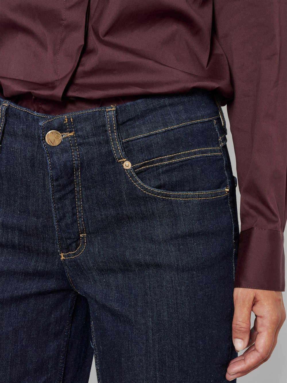 Damenjeans Liv Wide in Rinsed Blue, wide-Leg Jeans, Detailansicht