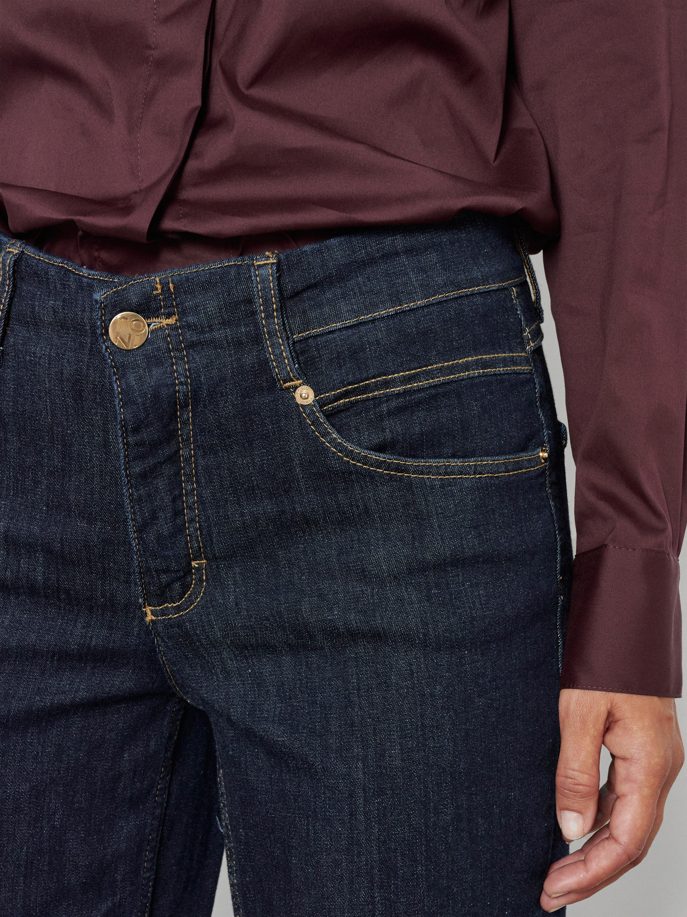 Damenjeans Liv Wide in Rinsed Blue, wide-Leg Jeans, Detailansicht