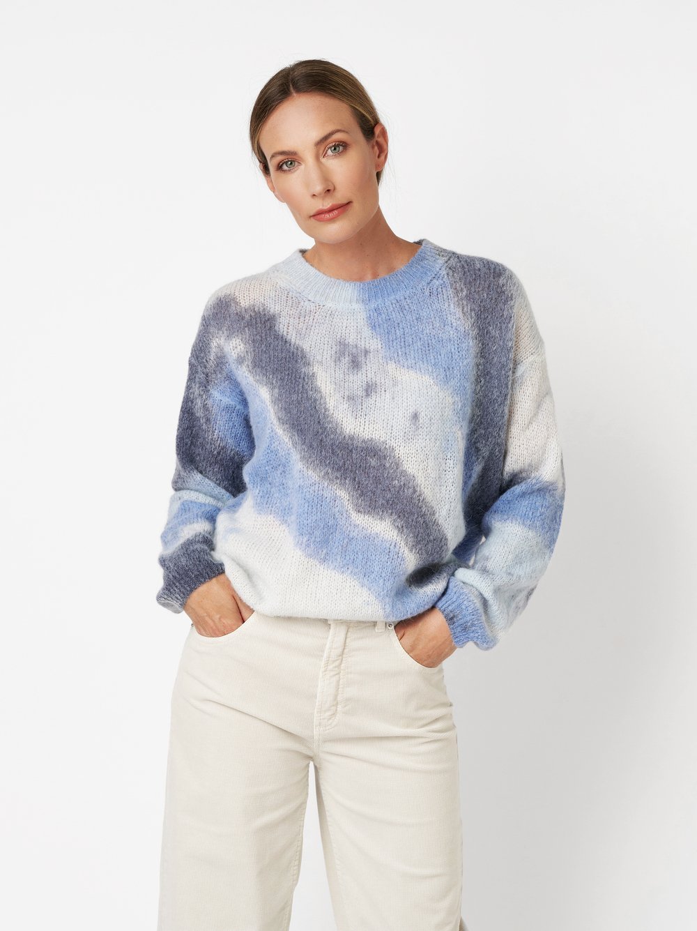 Pullover Golda blue/offwhite Vorderansicht Pullover Golda blue/offwhite Vorderansicht