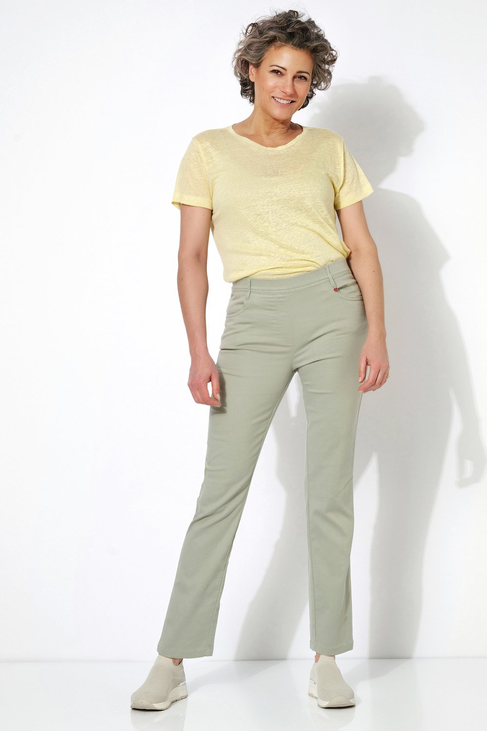 Pull-on trousers in a sporty look | Style »Alice« light khaki