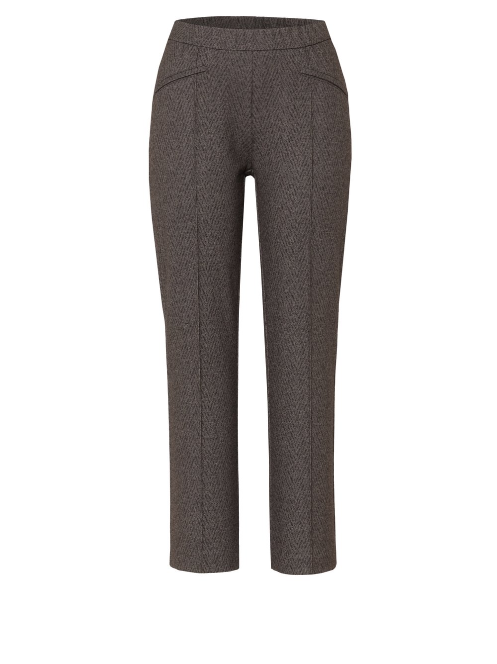 7/8-Hose im Fischgratdessin | Style »Jenny 7/8« Dunkelbraun