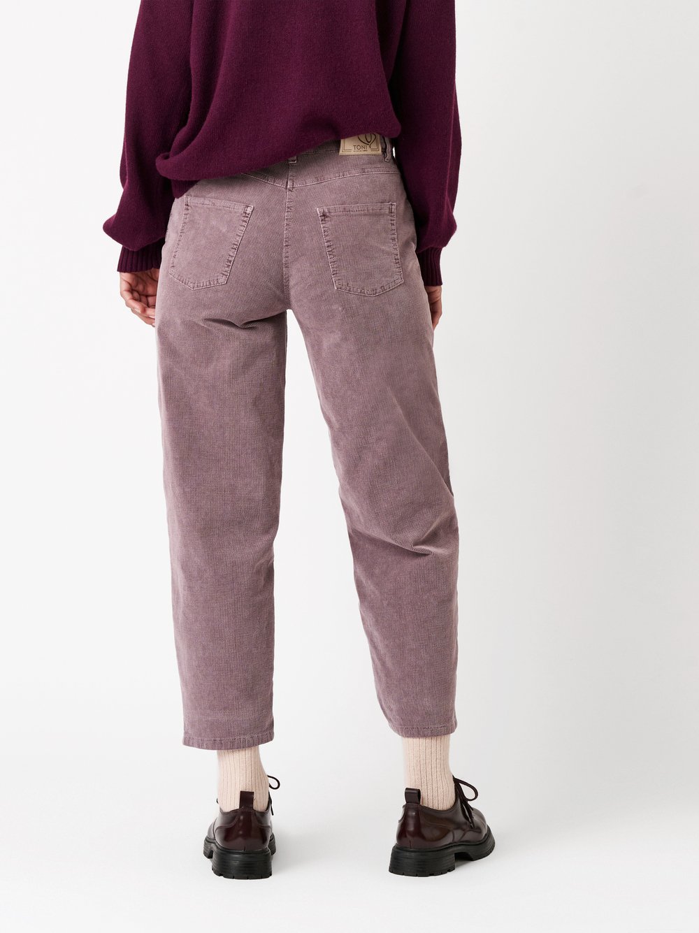 Trousers Liv mauve rear view