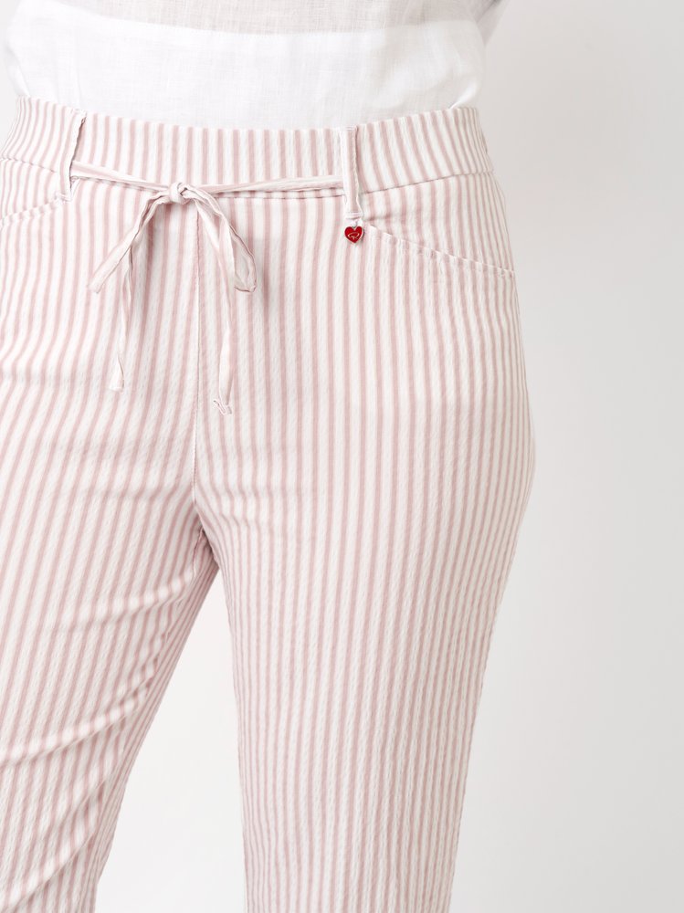 Womens trousers Scarlet Wide 3/4 in rose / white, relaxed 3/4-length trousers, detail view
