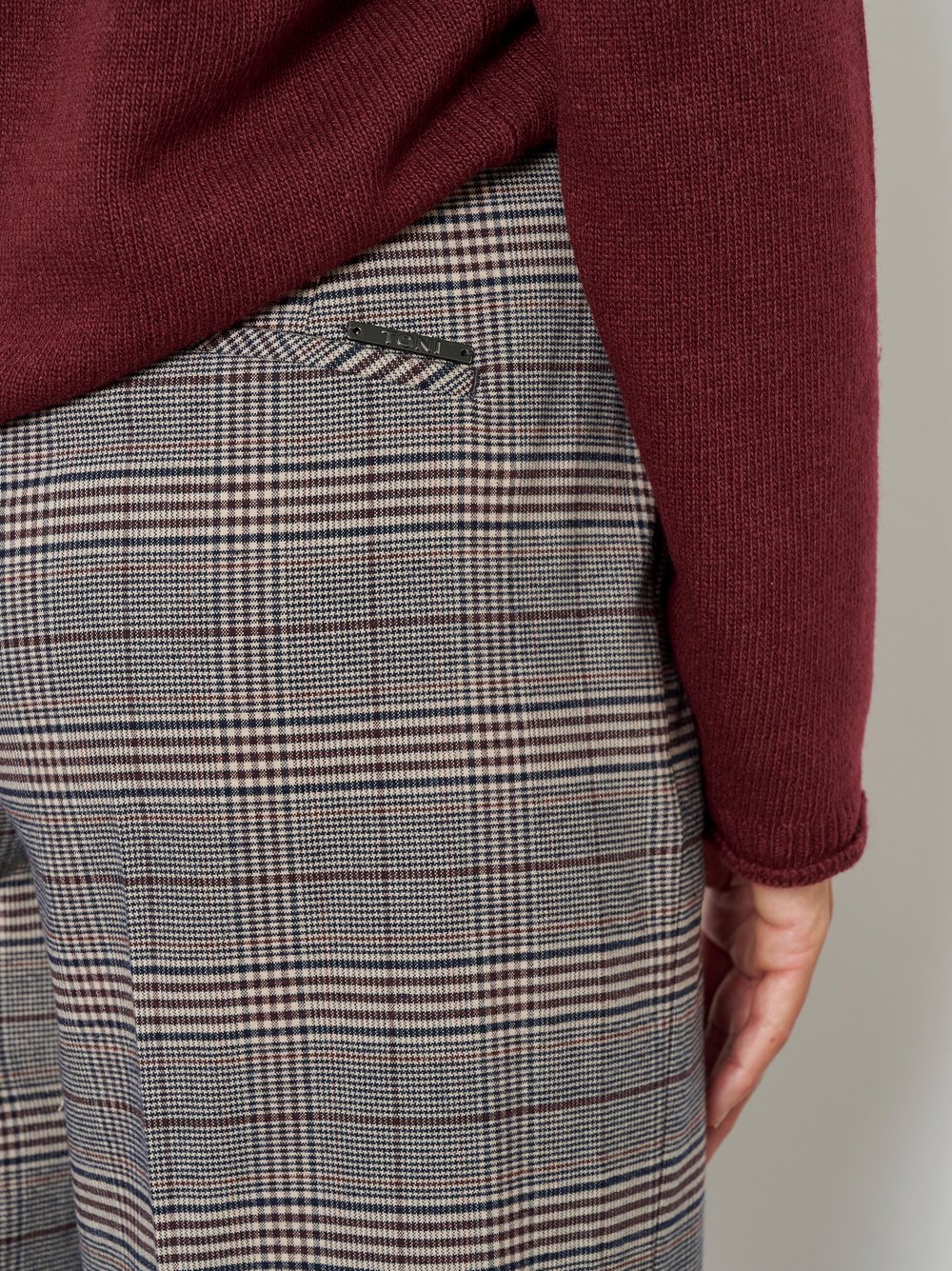 Wide-Leg Hose mit Karomuster | Style »Luisa Palazzo« Braun