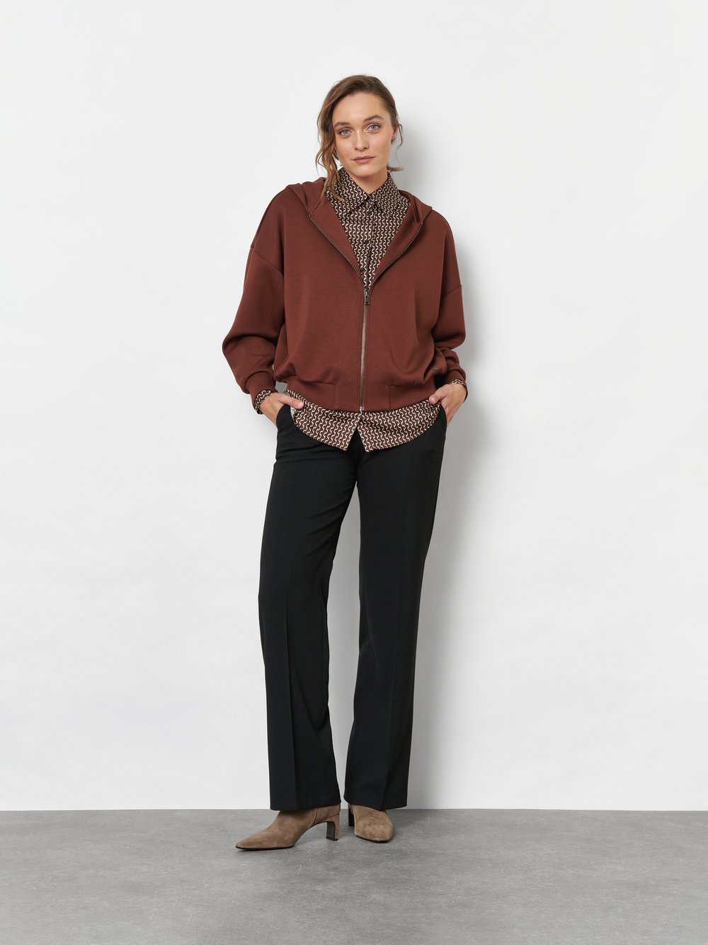 Wide-Leg Hose aus fließendem Gabardine | Style »Jenny Wide« Schwarz