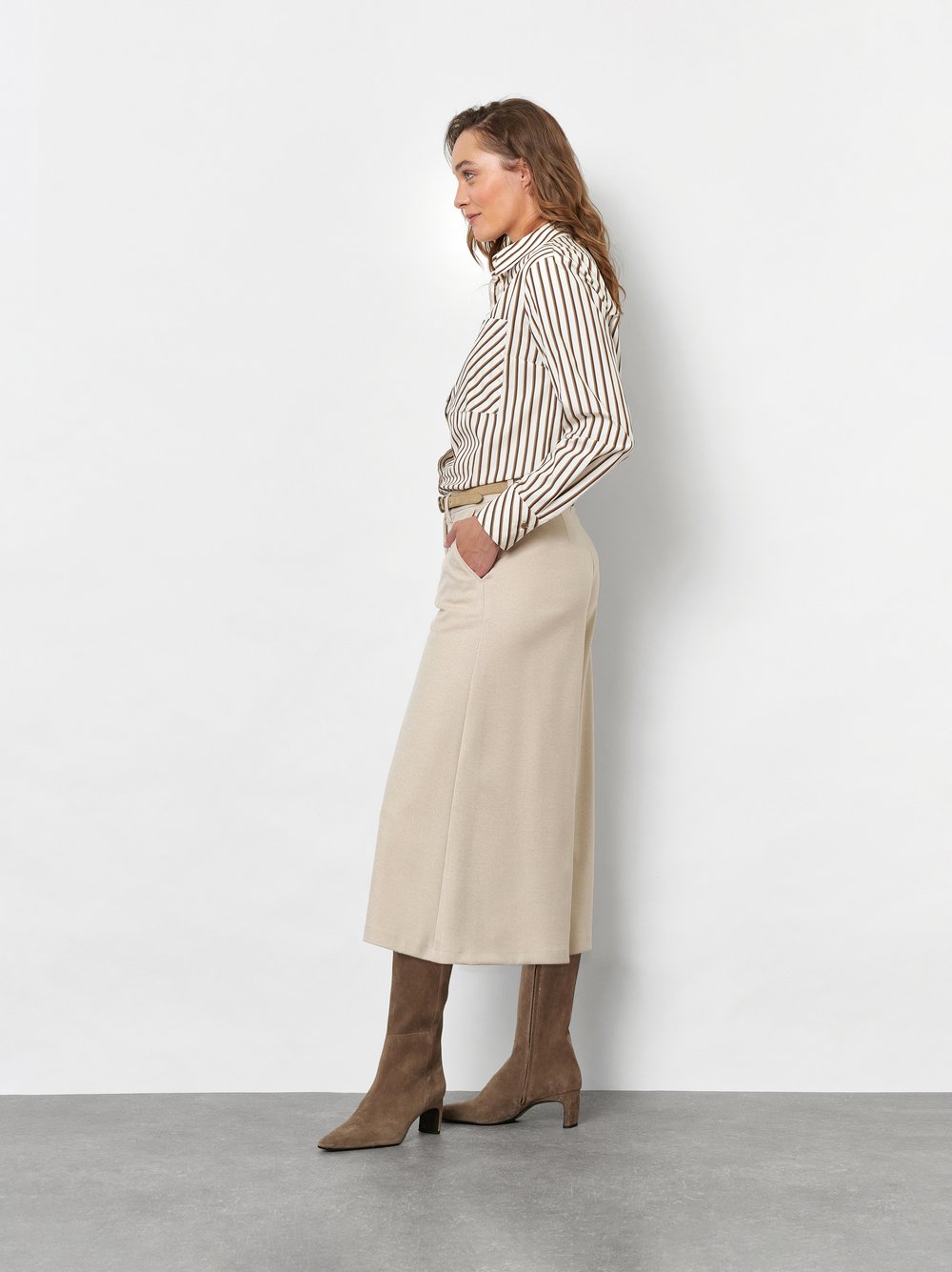 Culotte aus fließendem Gabardine | Style »Culotte« Creme