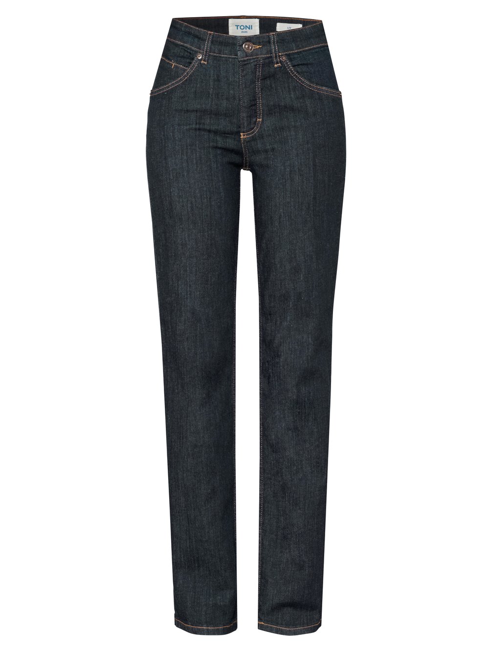 Damenjeans Liv in Rinsed Blue, straight-Fit Jeans aus Colour Denim, freigestellte Produktansicht