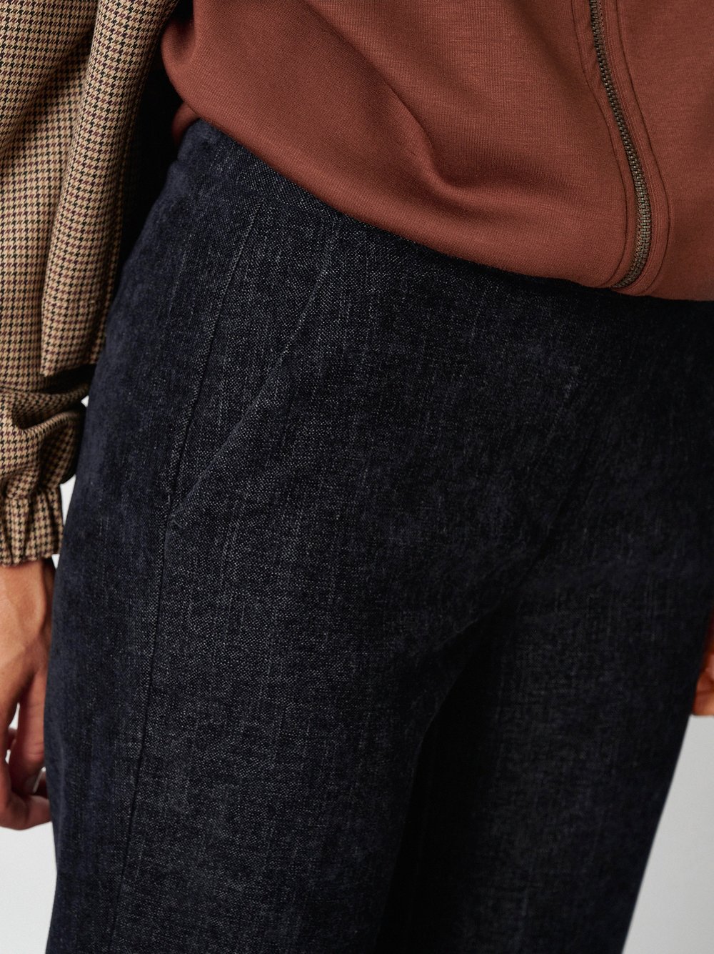 Wide-Leg Hose mit feiner Struktur | Style »Jenny Wide« Dark Blue
