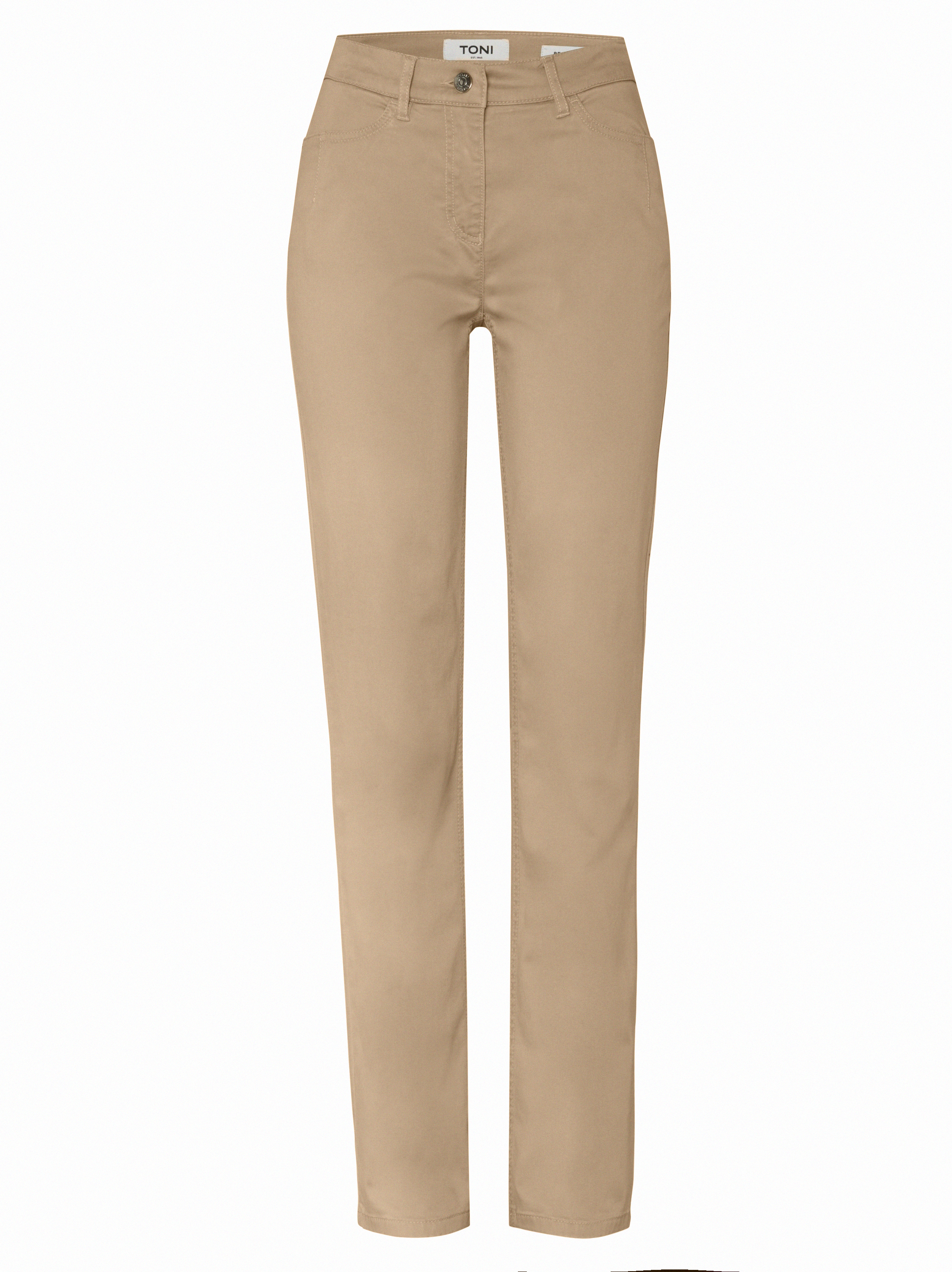 Damenhose Be Loved in Sand, high-Waist Hose aus Baumwollsatin, freigestellte Produktansicht