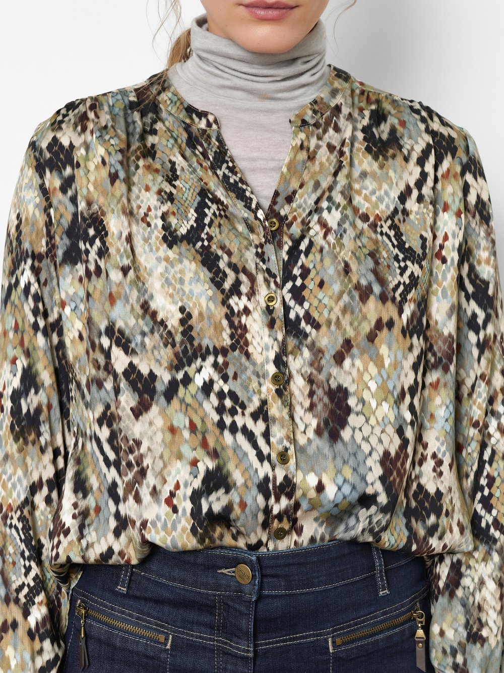 Bluse im Snake-Print | Style »Bella« Salbei