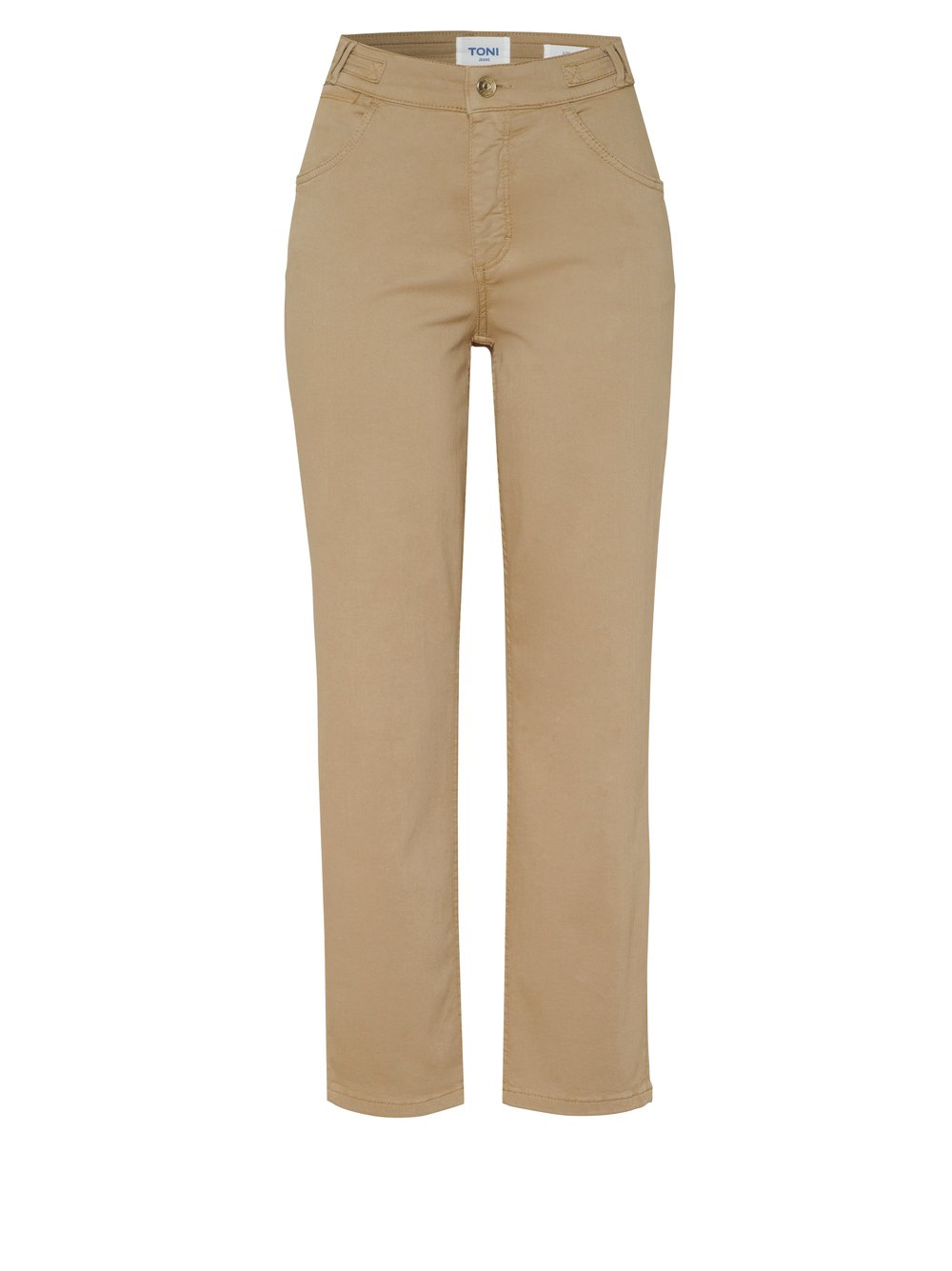 Damenjeans Liv 7/8 in light brown, 7/8-Jeans mit Bunddetail, freigestellte Produktansicht
