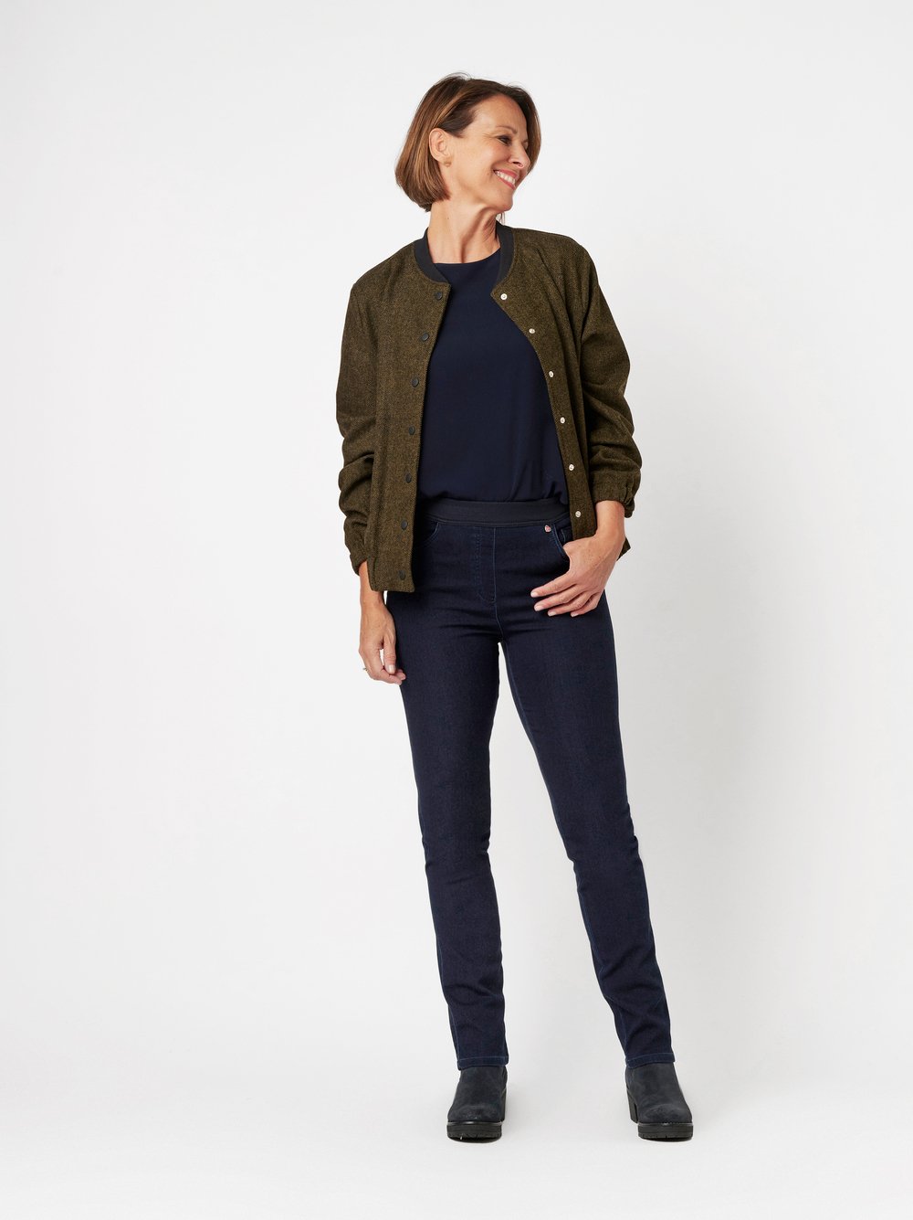 Bequeme Jeans mit Jerseybund | Style »My Darling« dark blue