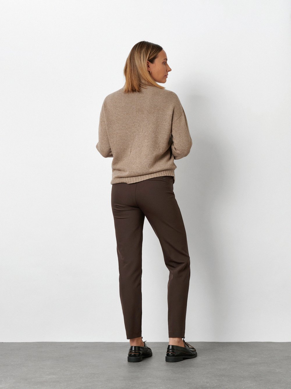 Tailoring-Hose mit Bügelfalten | Style »Jenny Smart« Dunkelbraun