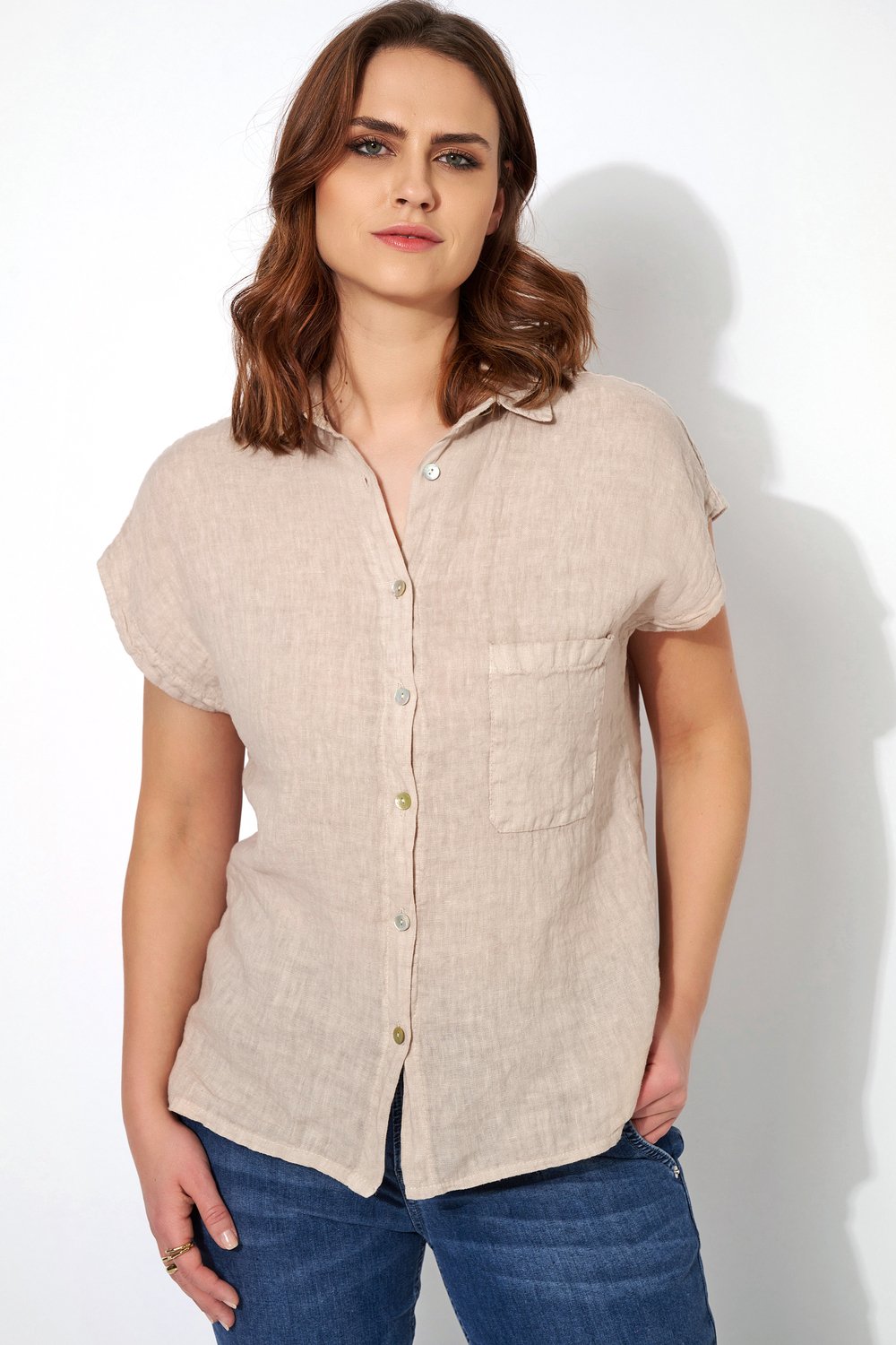 Ärmelloses Leinenhemd | Style »Agnese« beige