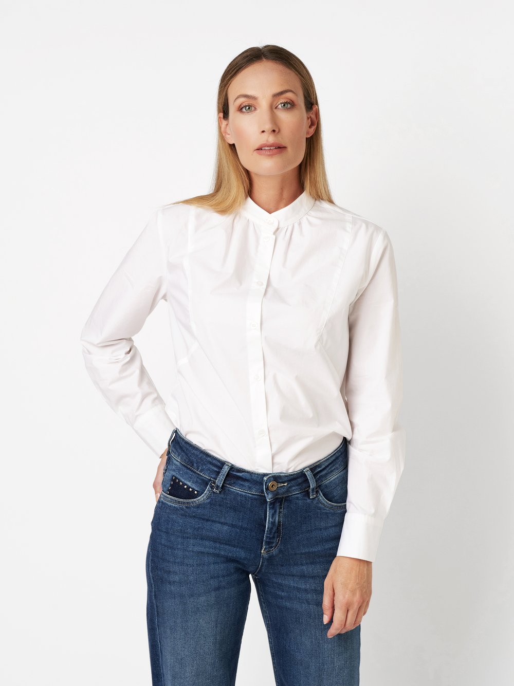 Bluse mit Stehkragen | Style »Bernice« white