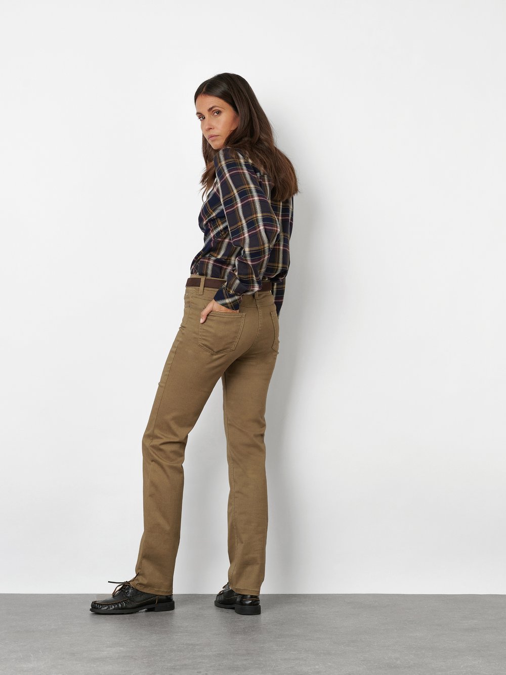 High-Waist Hose aus warmem Baumwollstretch | Style »Be Loved« Braun