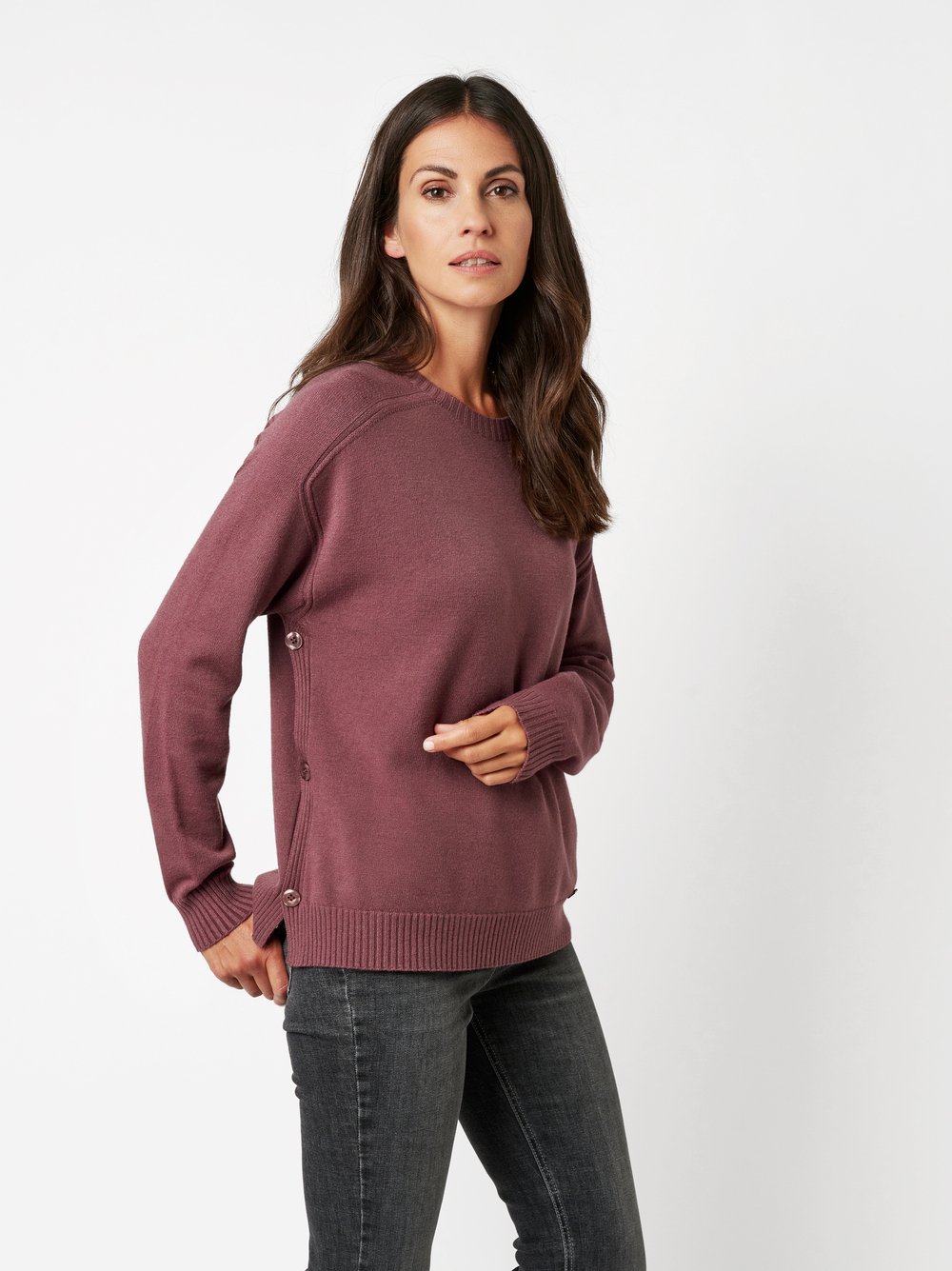 Sweater Ginette mauve front view