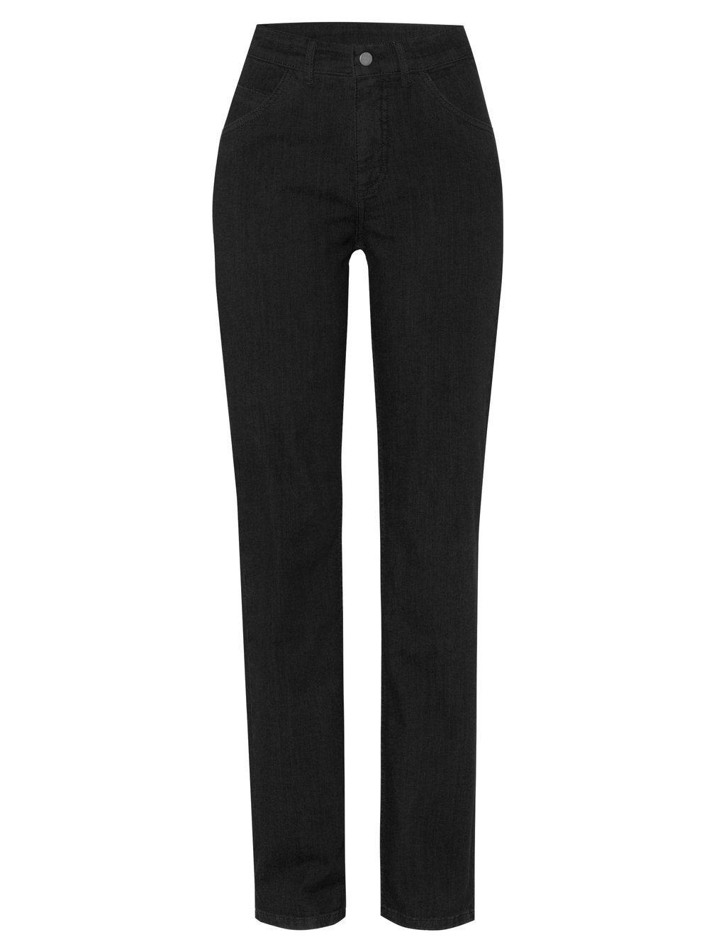 Damenjeans Liv in Schwarz, straight-Fit Jeans aus Colour Denim, freigestellte Produktansicht