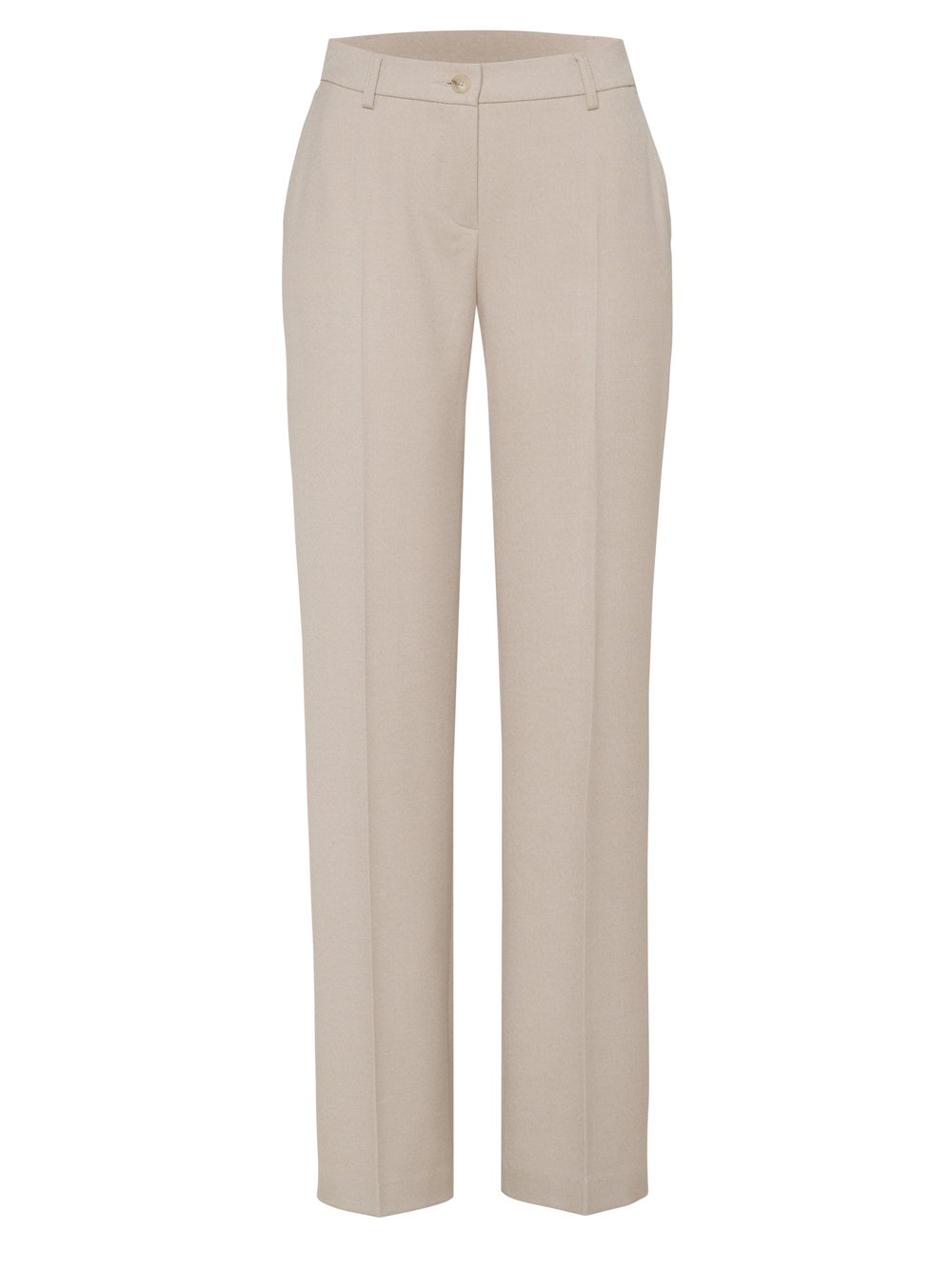 Damenhose Jenny Wide in Creme, wide-Leg Hose aus fliessendem Gabardine, freigestellte Produktansicht